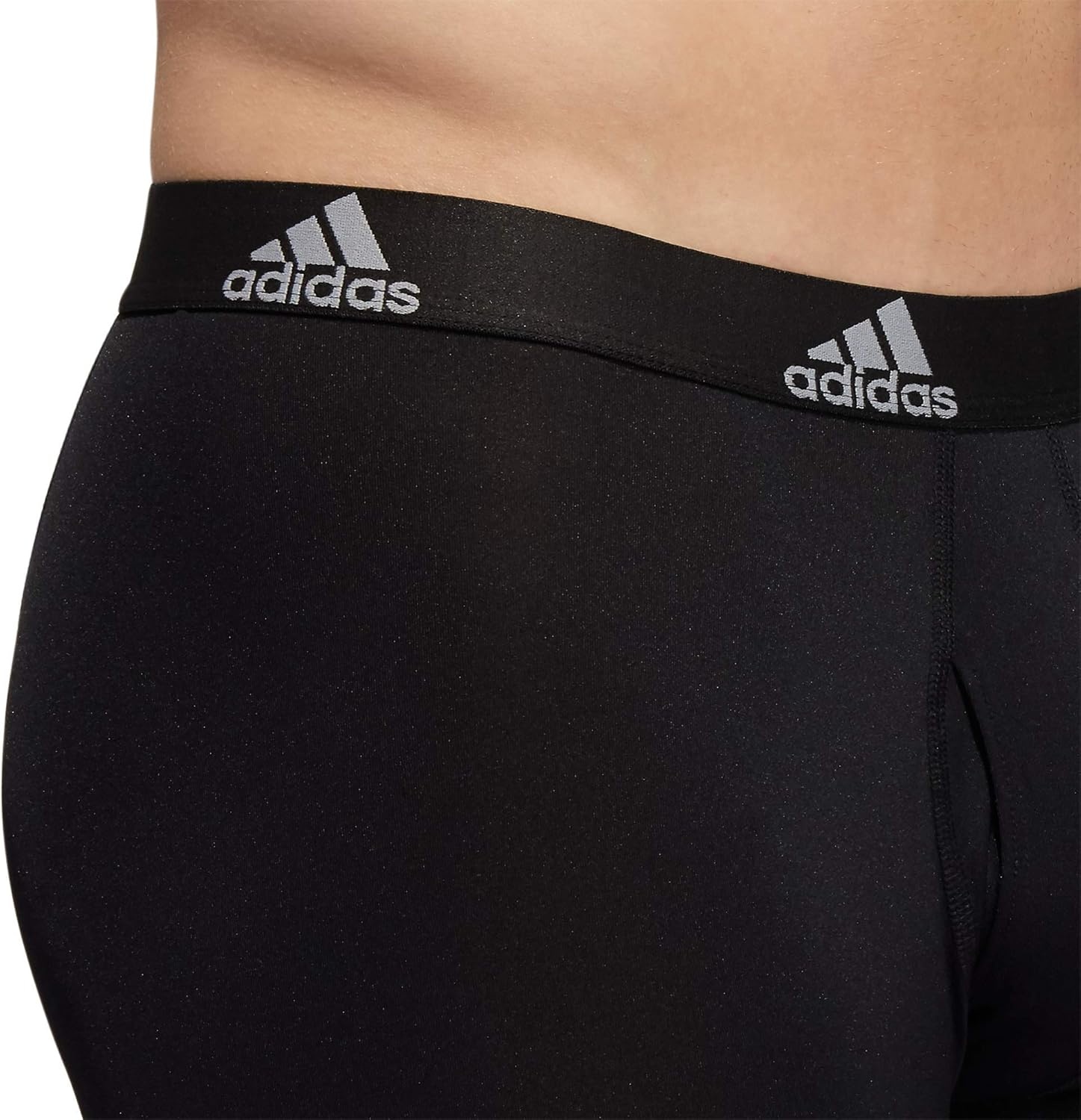 image:imageadidas Mens Microfiber Long Boxer Briefs 3Pack MoistureWicking Performance Stretch UnderwearBlackLight Onix GreyPerformance