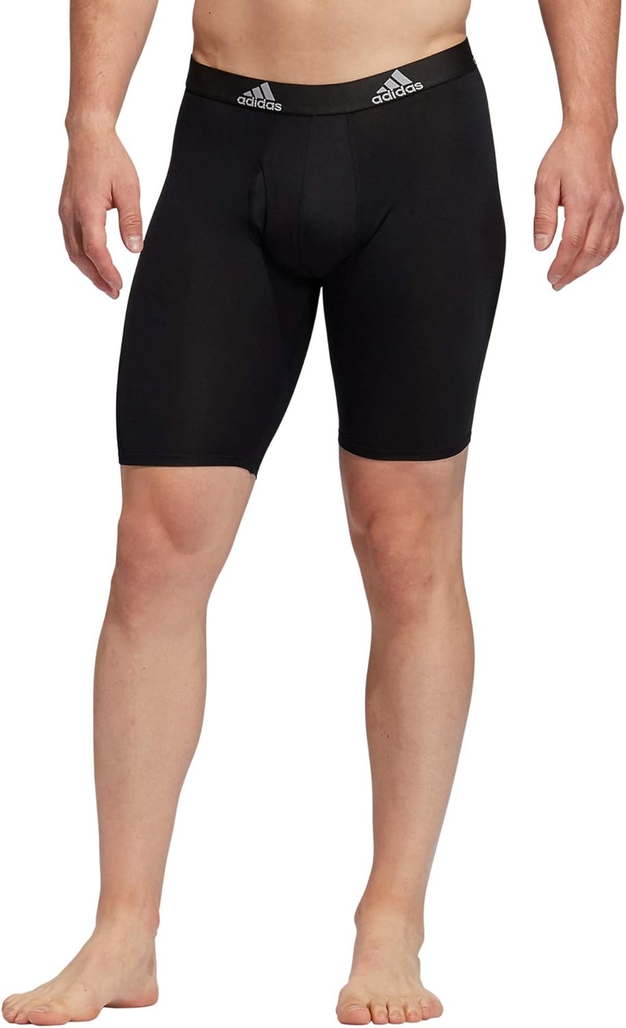 image:imageadidas Mens Microfiber Long Boxer Briefs 3Pack MoistureWicking Performance Stretch UnderwearBlackLight Onix GreyPerformance