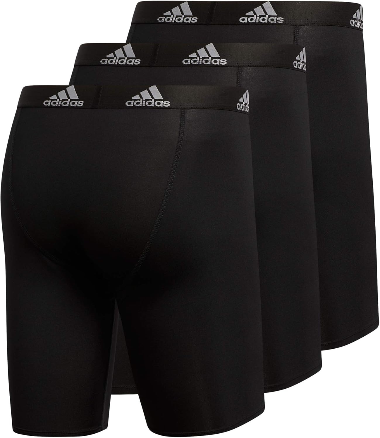 image:imageadidas Mens Microfiber Long Boxer Briefs 3Pack MoistureWicking Performance Stretch UnderwearBlackLight Onix GreyPerformance