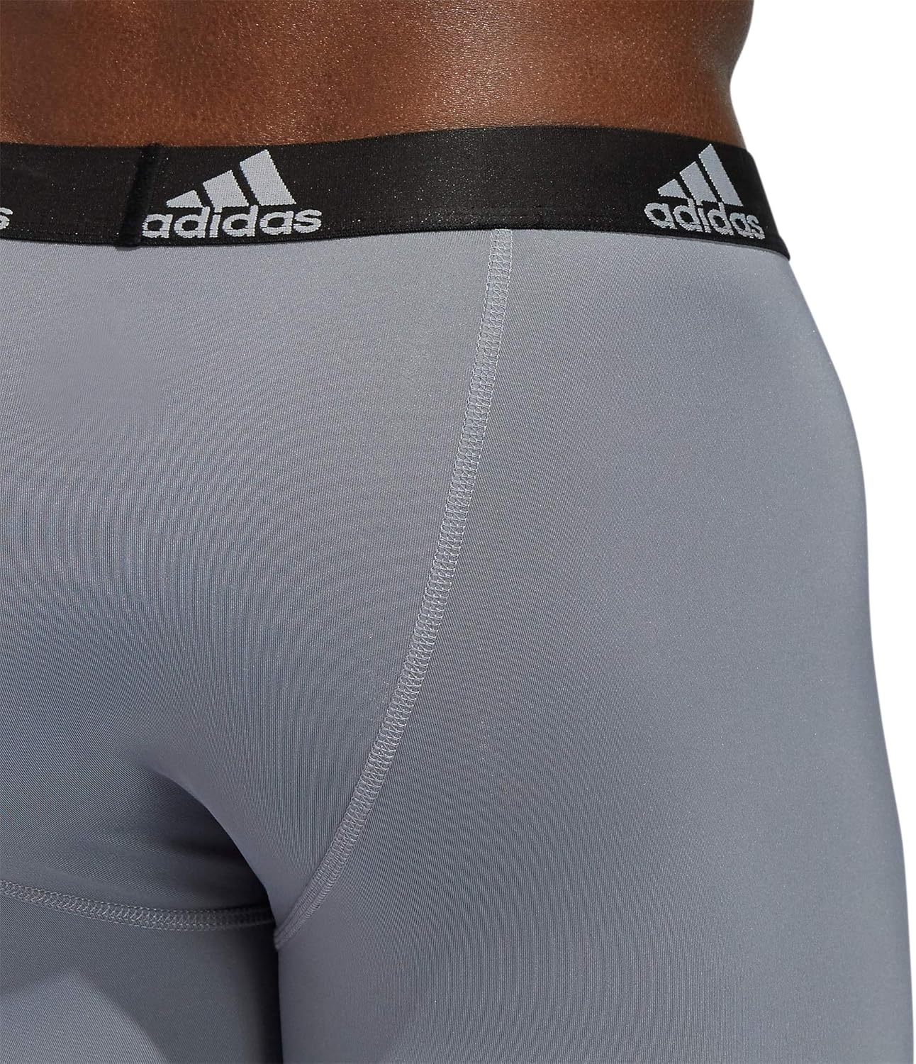 image:imageadidas Mens Microfiber Long Boxer Briefs 3Pack MoistureWicking Performance Stretch UnderwearOnix GreyBlackGreyPerformance