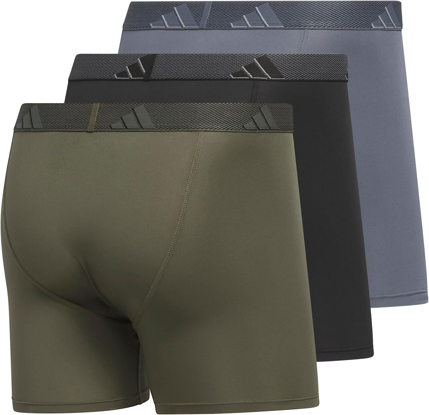 image:imageadidas Mens Microfiber Trunk Briefs 3Pack Performance Stretch MoistureWicking UnderwearOlive Strata GreenBlackOnix Grey