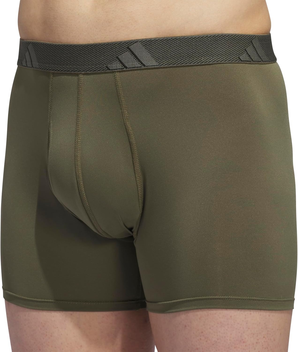 image:imageadidas Mens Microfiber Trunk Briefs 3Pack Performance Stretch MoistureWicking UnderwearOlive Strata GreenBlackOnix Grey