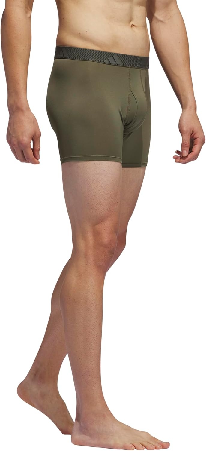 image:imageadidas Mens Microfiber Trunk Briefs 3Pack Performance Stretch MoistureWicking UnderwearOlive Strata GreenBlackOnix Grey