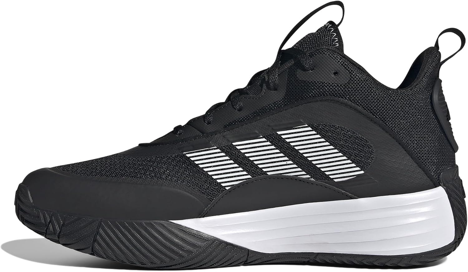 image:imageadidas Mens Own The Game 30 Basketball ShoeCore BlackWhiteWhite