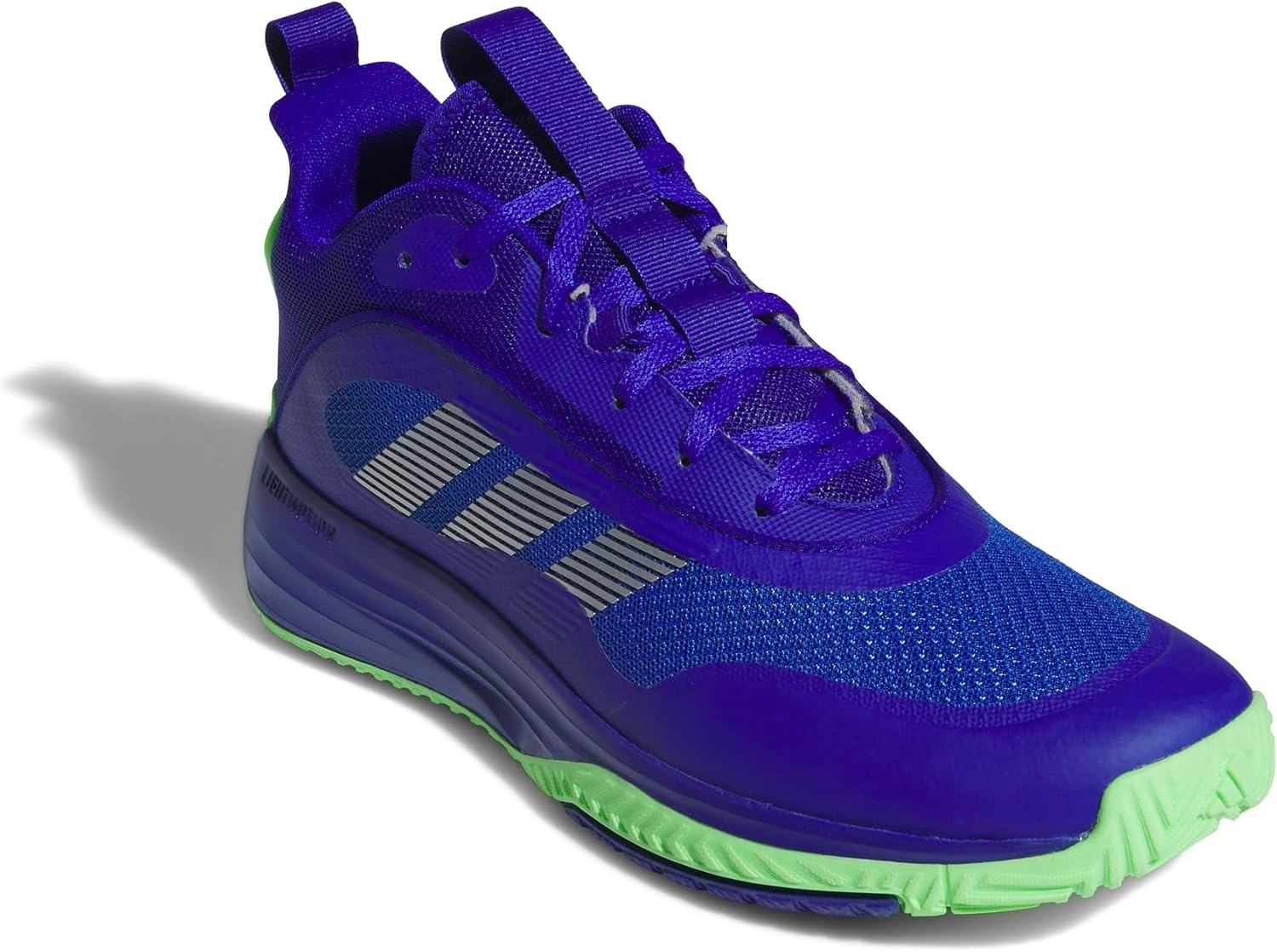 image:imageadidas Mens Own The Game 30 Basketball ShoeLucid BlueSilver MetallicLime Burst