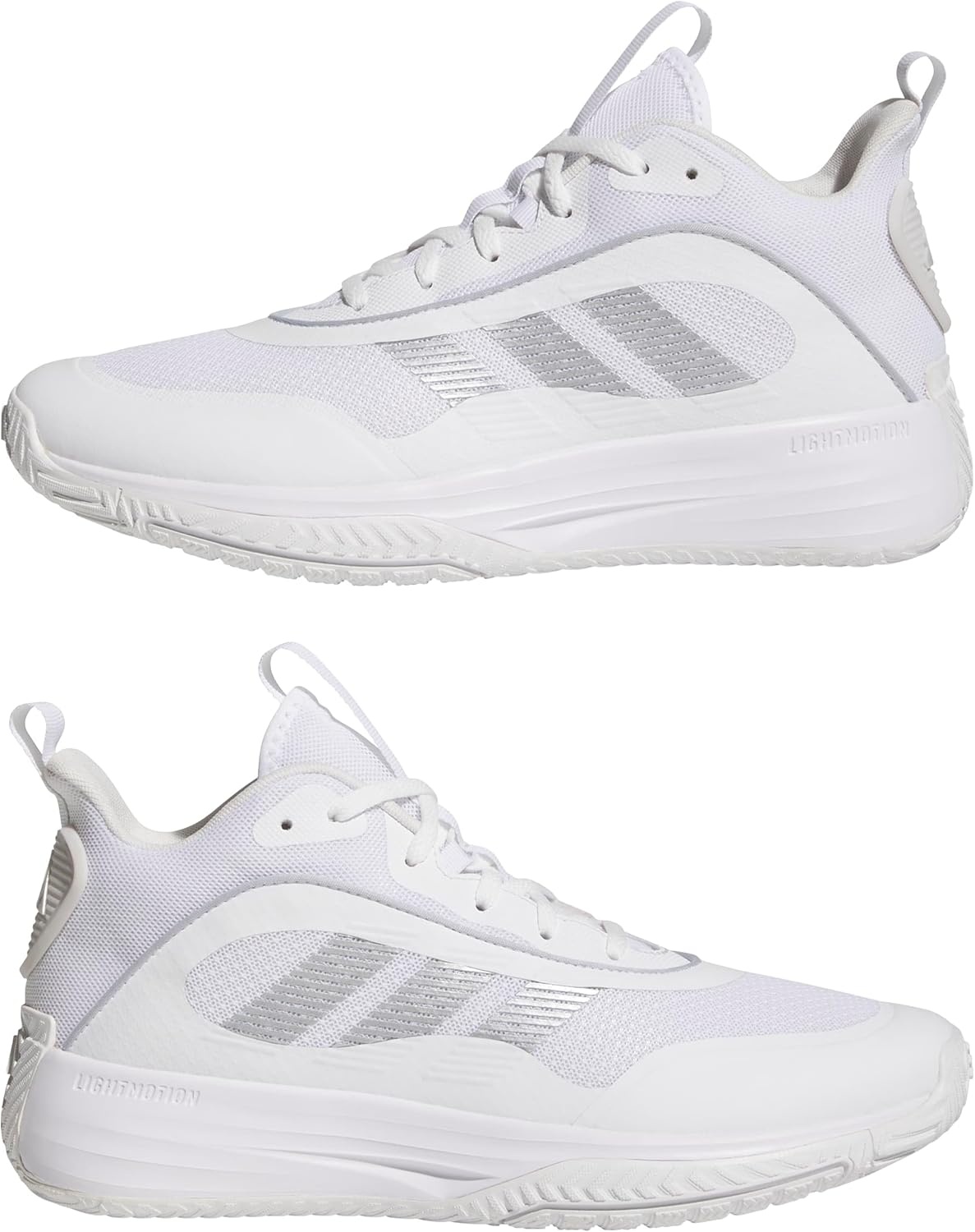 image:imageadidas Mens Own The Game 30 Basketball ShoeWhiteSilver MetallicGrey