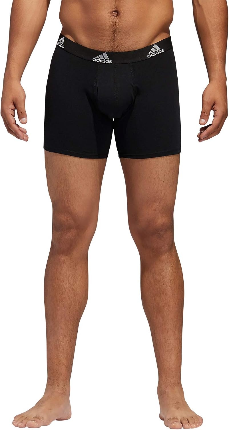image:imageadidas Mens Performance Stretch Cotton Boxer Briefs Mens Underwear Boxer Brief Soft Stretch Superior Comfort 3PackBlackLight Onix Grey