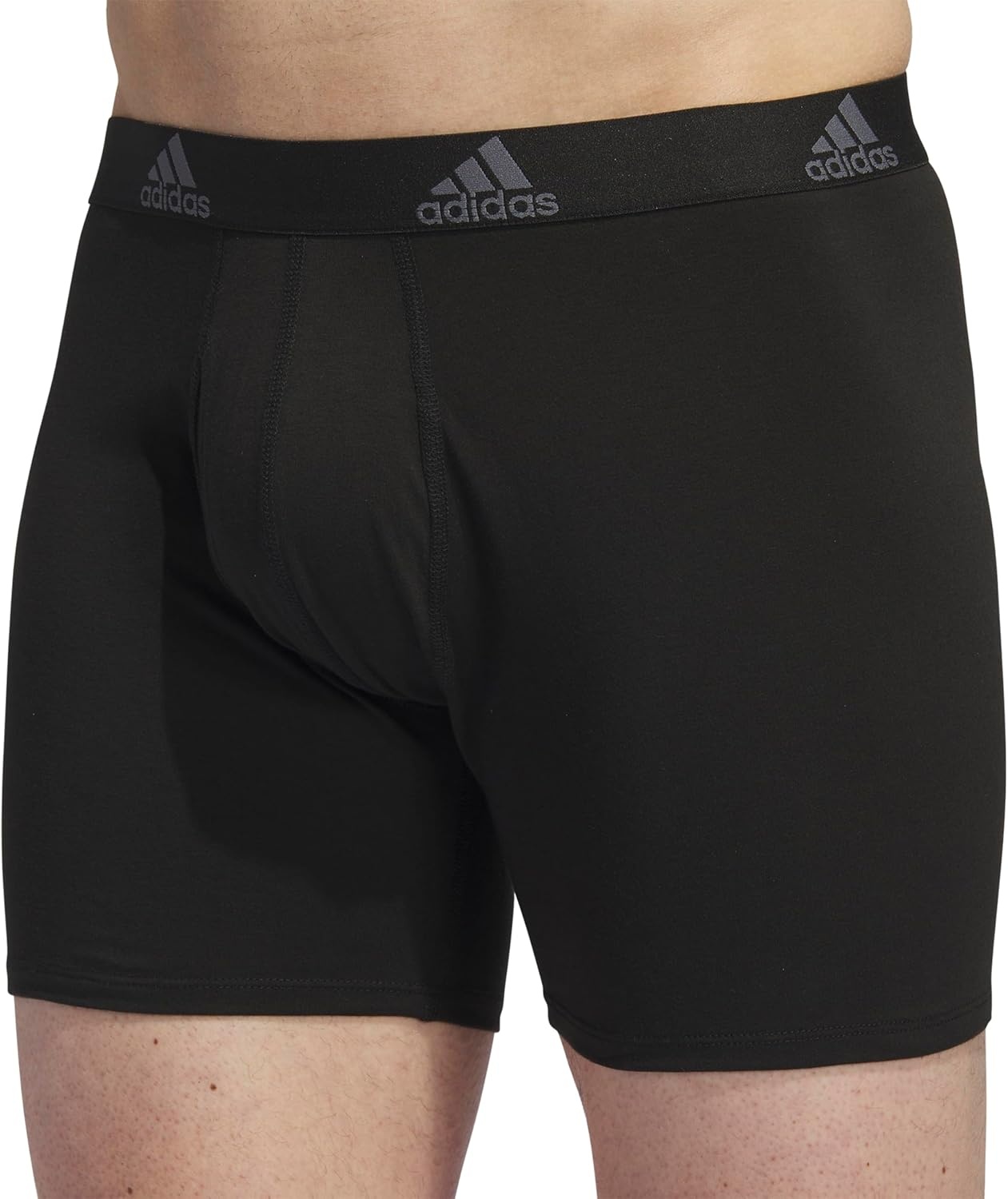 image:imageadidas Mens Performance Stretch Cotton Boxer Briefs Mens Underwear Boxer Brief Soft Stretch Superior Comfort 3PackBlackOnix Grey