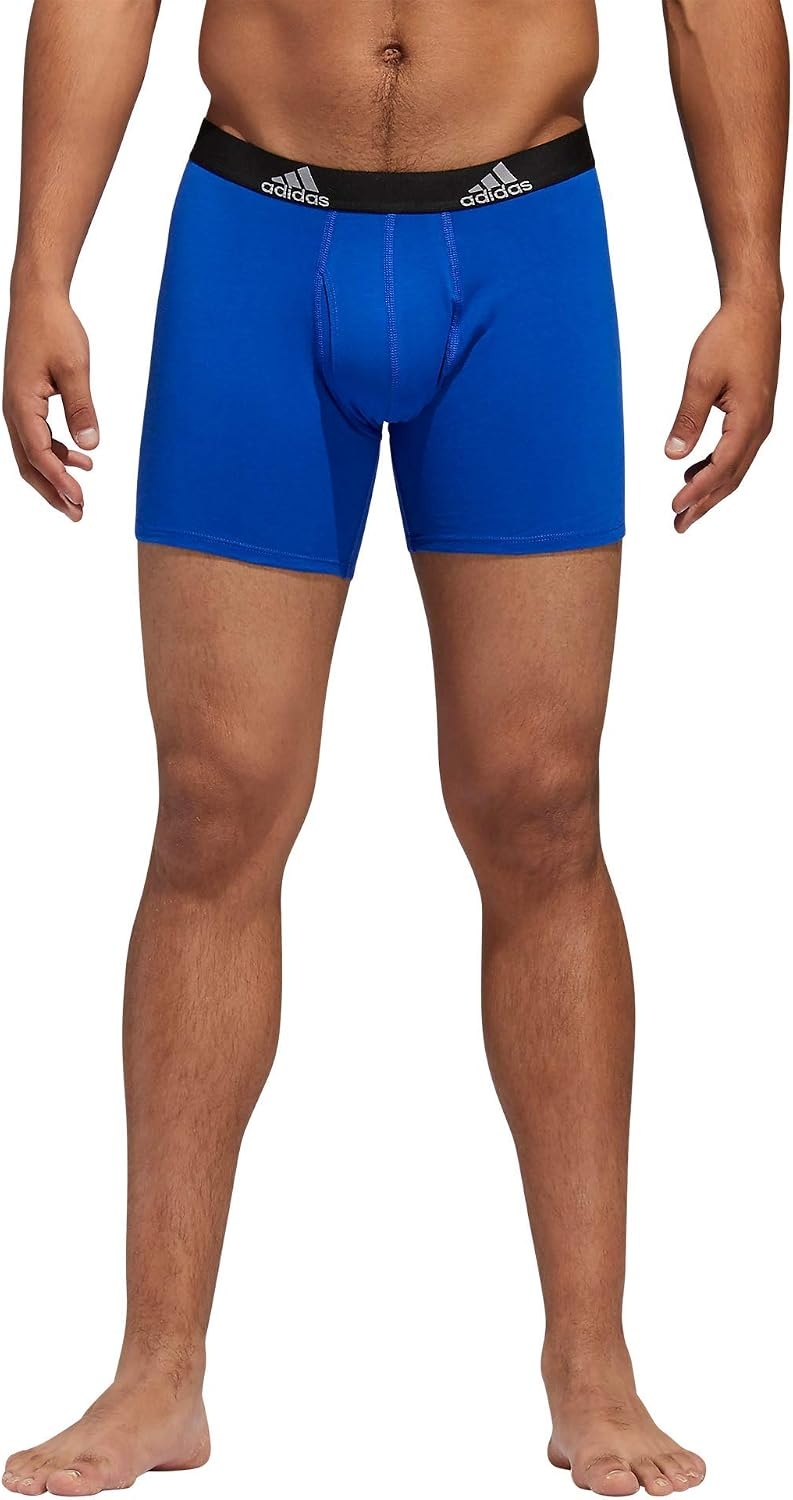 image:imageadidas Mens Performance Stretch Cotton Boxer Briefs Mens Underwear Boxer Brief Soft Stretch Superior Comfort 3PackBold BlueOnix GreyBlack