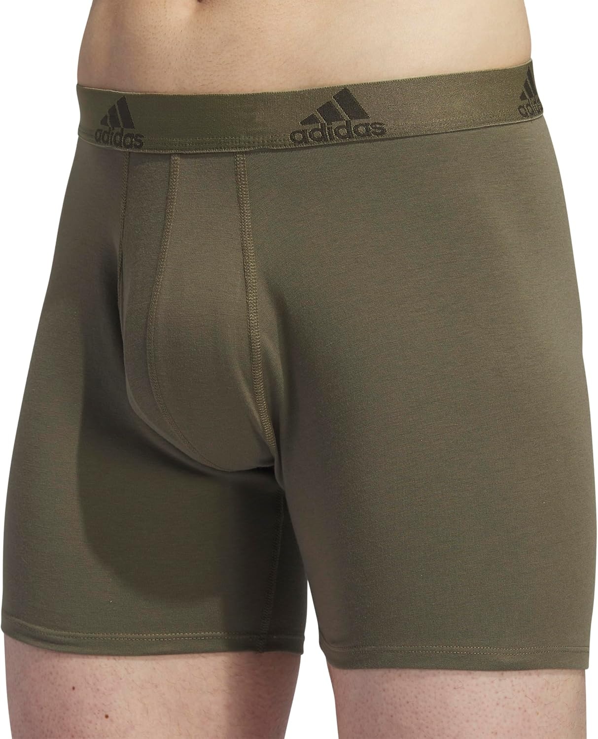 image:imageadidas Mens Performance Stretch Cotton Boxer Briefs Mens Underwear Boxer Brief Soft Stretch Superior Comfort 3PackOlive Strata GreenChalky BrownPreloved Ink Blue