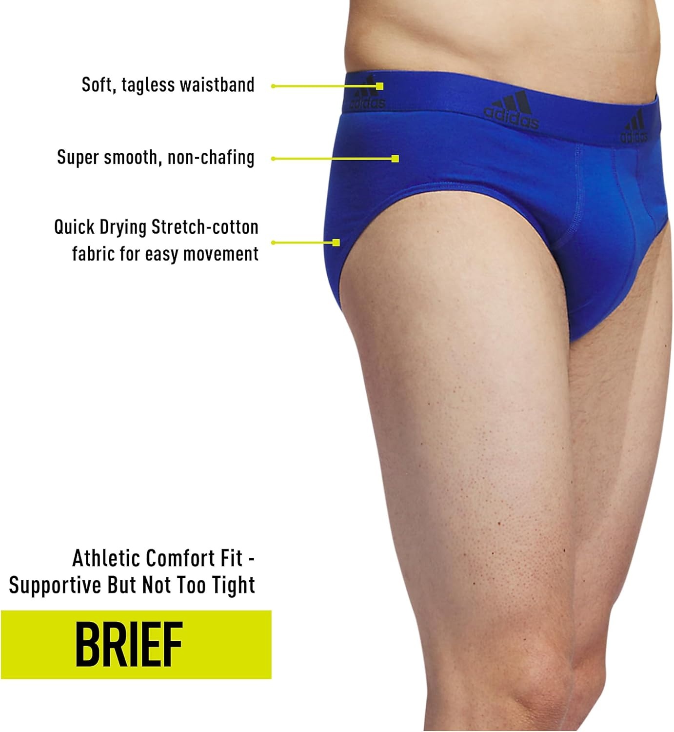 image:imageadidas Mens Performance Stretch Cotton Brief Underwear 3pack Designed for Active Comfort and All Day WearTeam Royal BlueOnix GreyLegend Ink Blue
