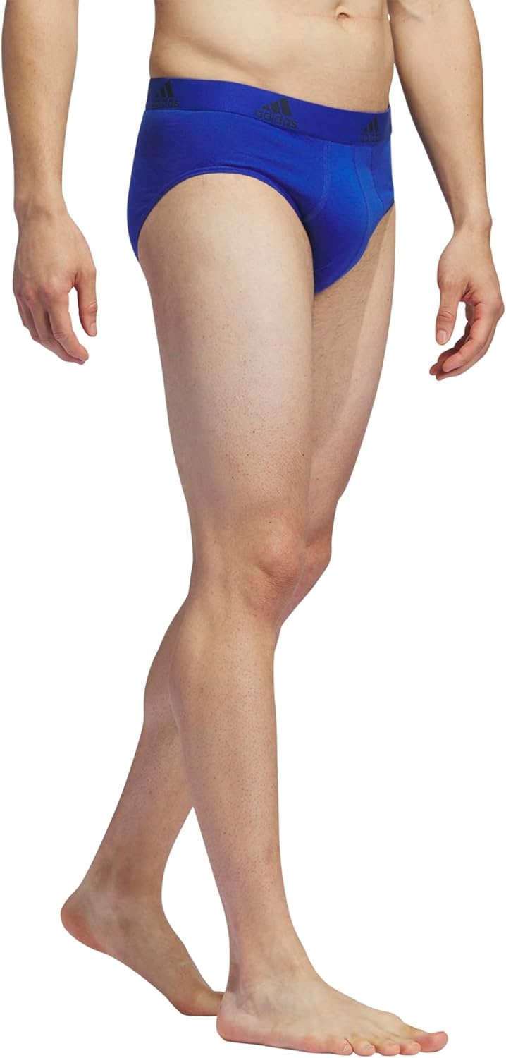 image:imageadidas Mens Performance Stretch Cotton Brief Underwear 3pack Designed for Active Comfort and All Day WearTeam Royal BlueOnix GreyLegend Ink Blue