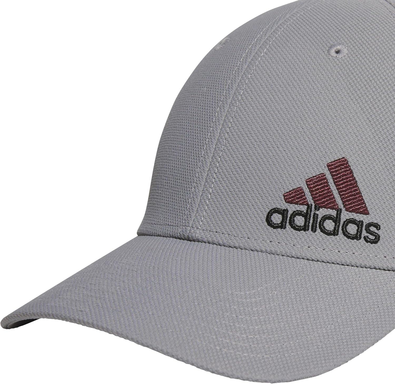 image:imageadidas Mens Release 3 Structured Stretch Fit CapGrey ThreeAurora Ruby RedBlack