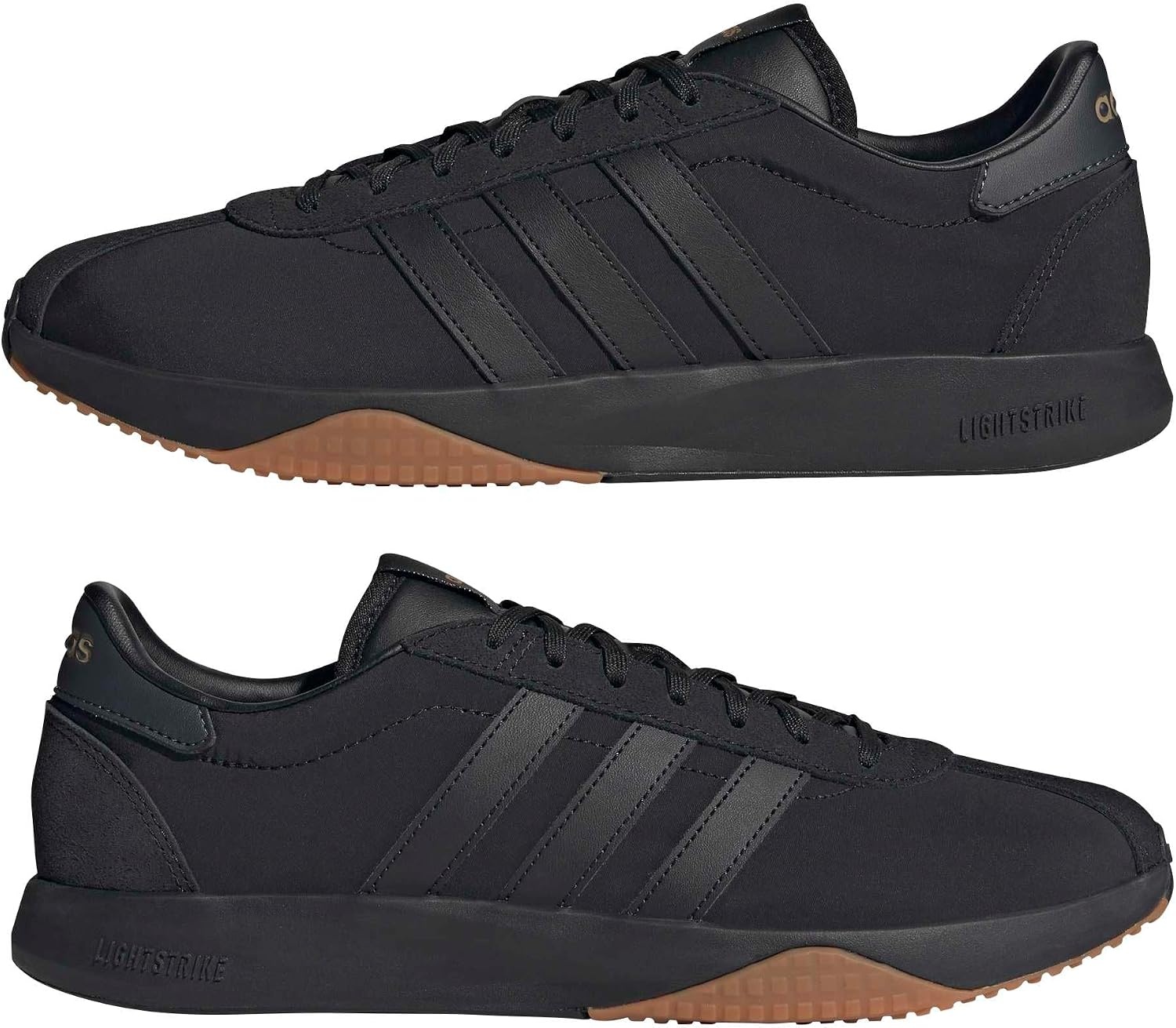 image:imageadidas Mens Run 7626 Lace Up Sneakers Shoes Casual WhiteBlackBlackAmber Gum