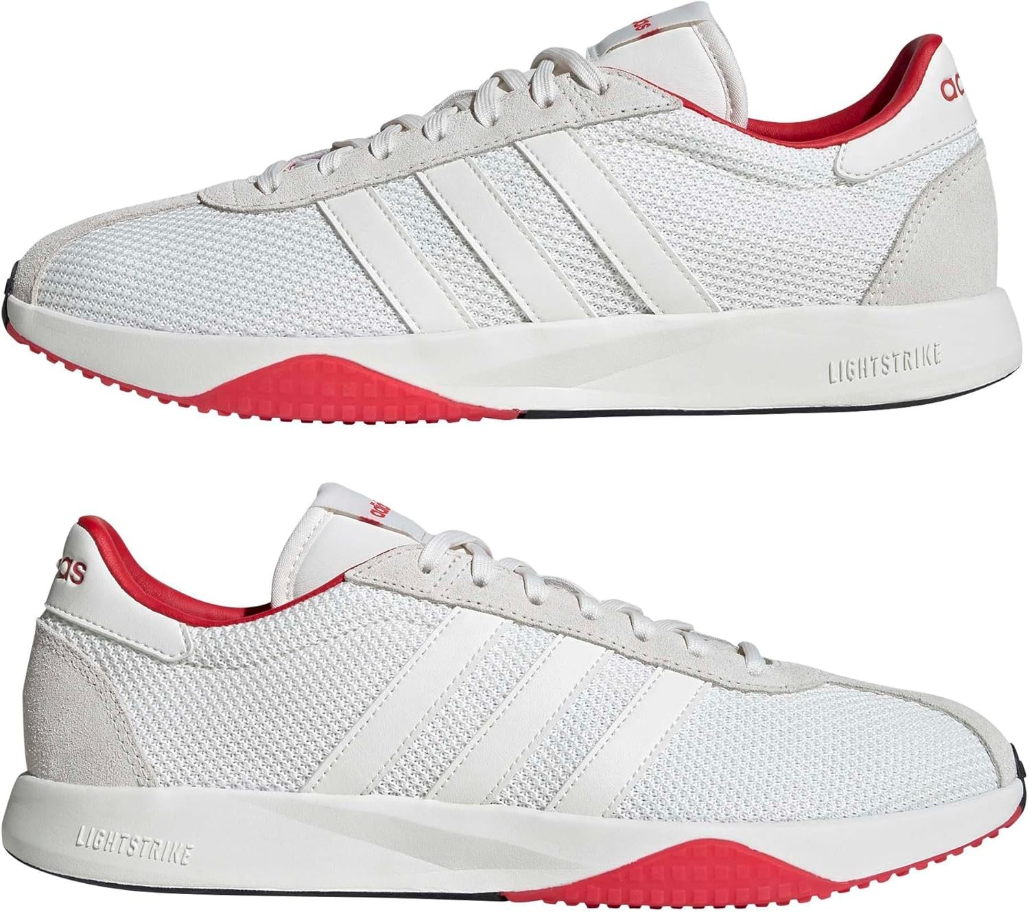 image:imageadidas Mens Run 7626 Lace Up Sneakers Shoes Casual WhiteWhiteWhiteSemi Lucid Red