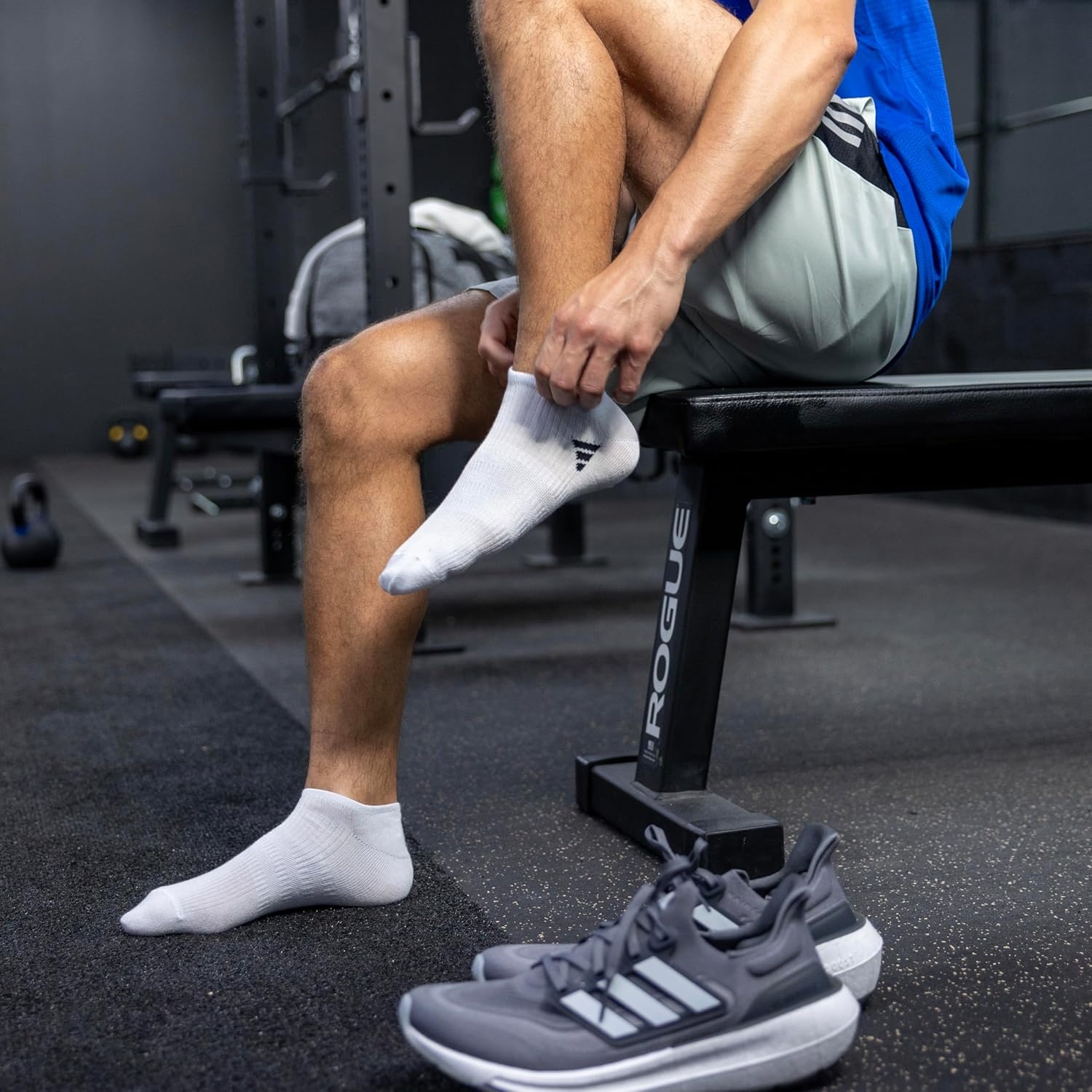 image:imageadidas Mens Superlite No Show Socks 6 Pairs Lightweight amp BreathableClassicBlackBetter ScarletWhite