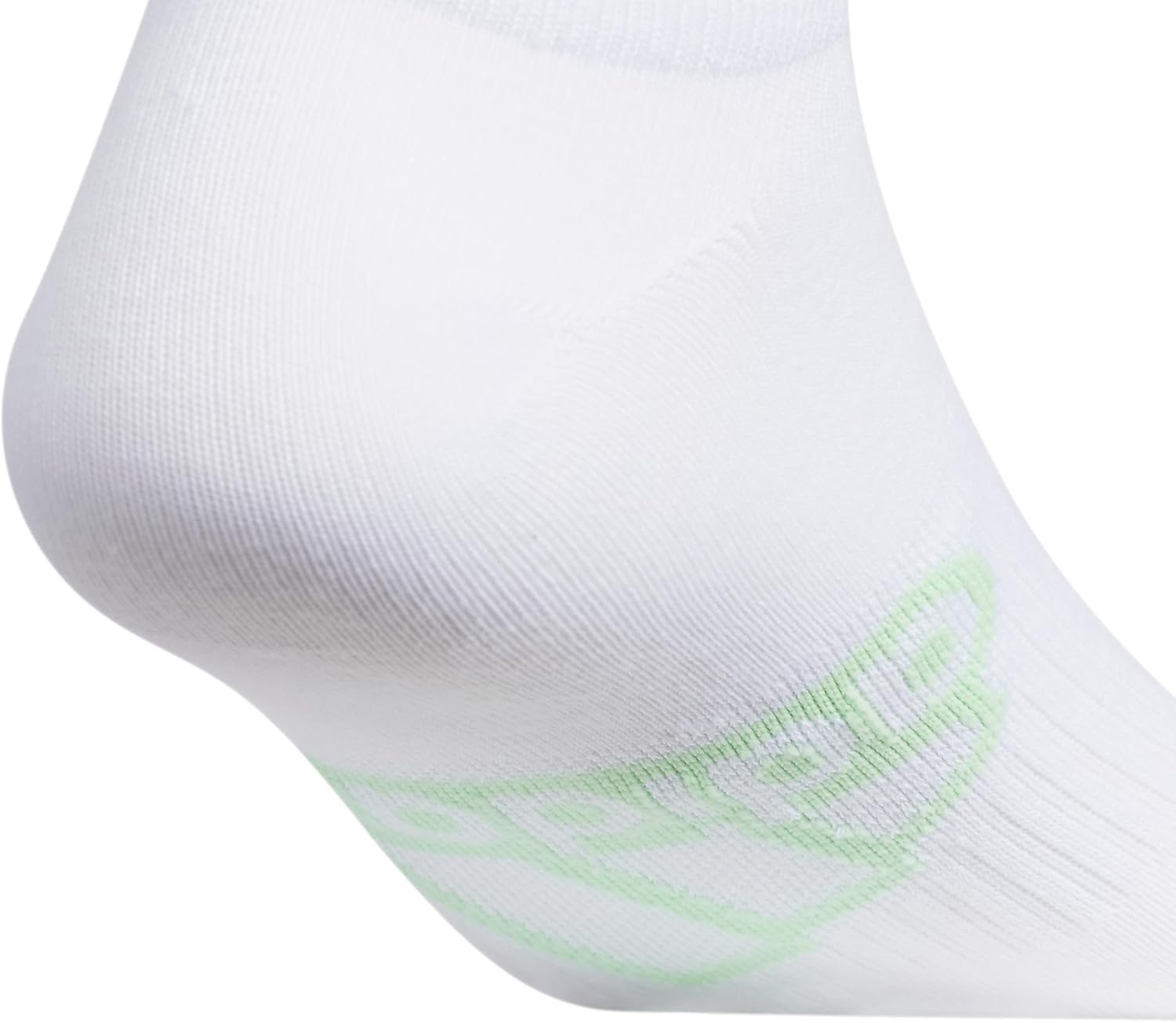 image:imageadidas Mens Superlite No Show Socks 6 Pairs Lightweight amp BreathableClassicCool Light HeatherWhiteSemi Green Spark