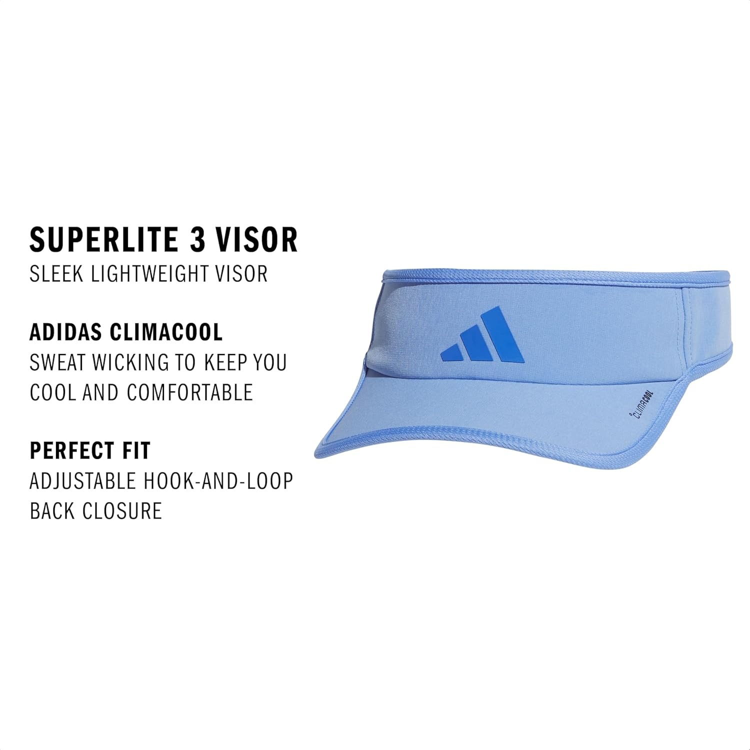 image:imageadidas Mens Superlite Visor Lightweight MoistureWicking Running HatBlue FusionHires Blue3