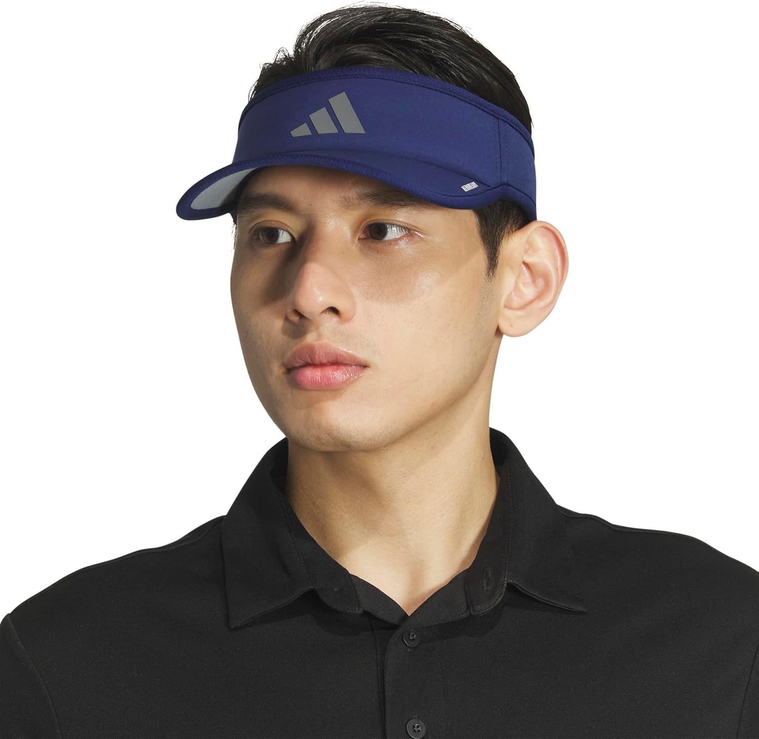 image:imageadidas Mens Superlite Visor Lightweight MoistureWicking Running HatDark BlueGrey Four3