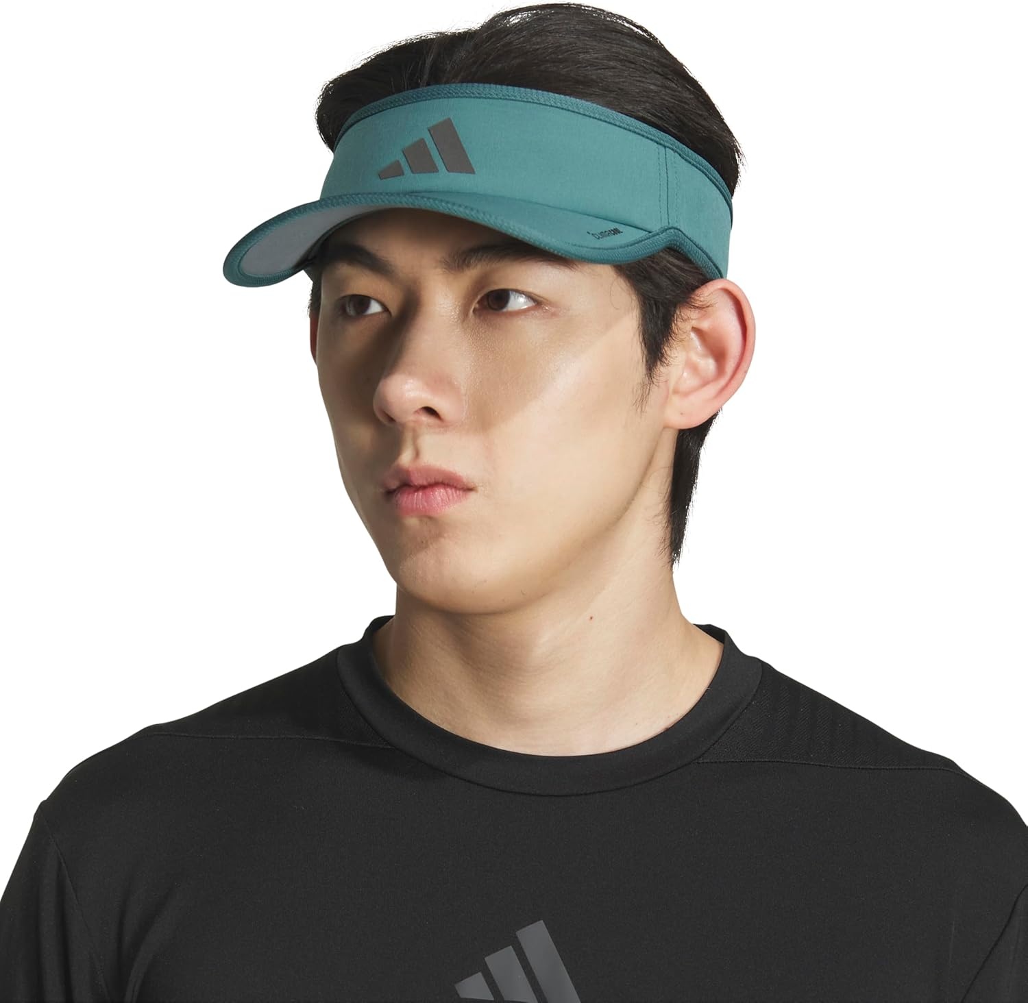 image:imageadidas Mens Superlite Visor Lightweight MoistureWicking Running HatPreloved Teal GreenBlack3