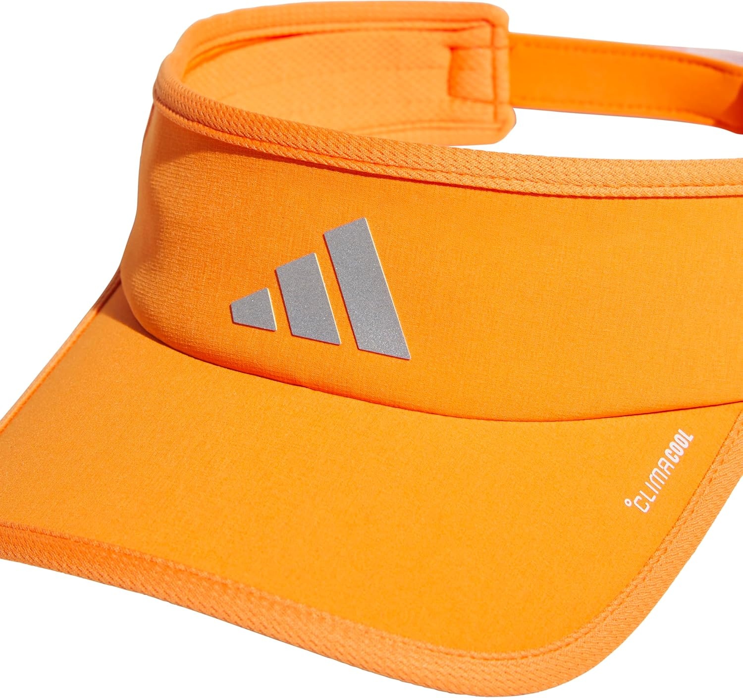 image:imageadidas Mens Superlite Visor Lightweight MoistureWicking Running HatPure OrangeSilver MetallicWhite3
