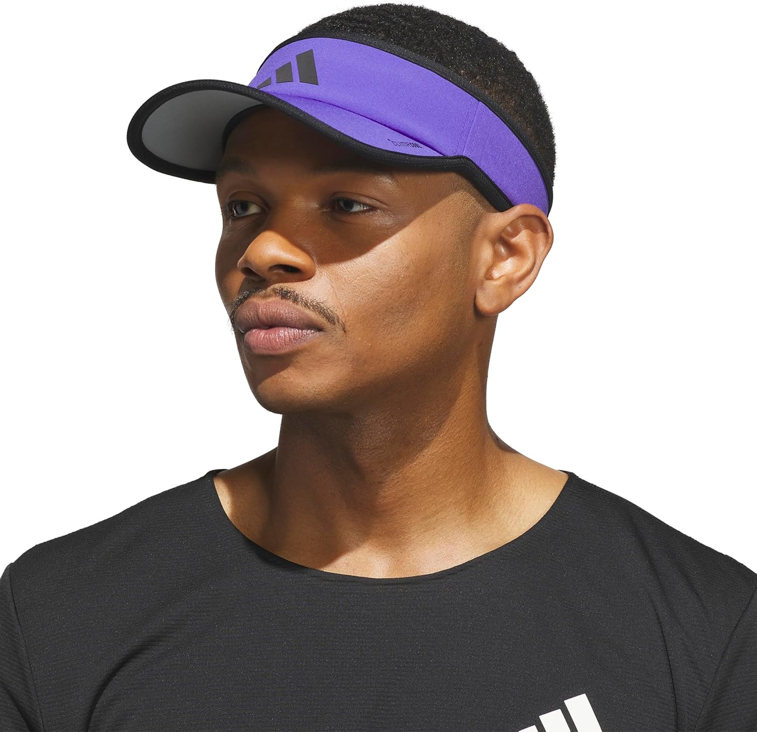 image:imageadidas Mens Superlite Visor Lightweight MoistureWicking Running HatPure PurpleBlack3