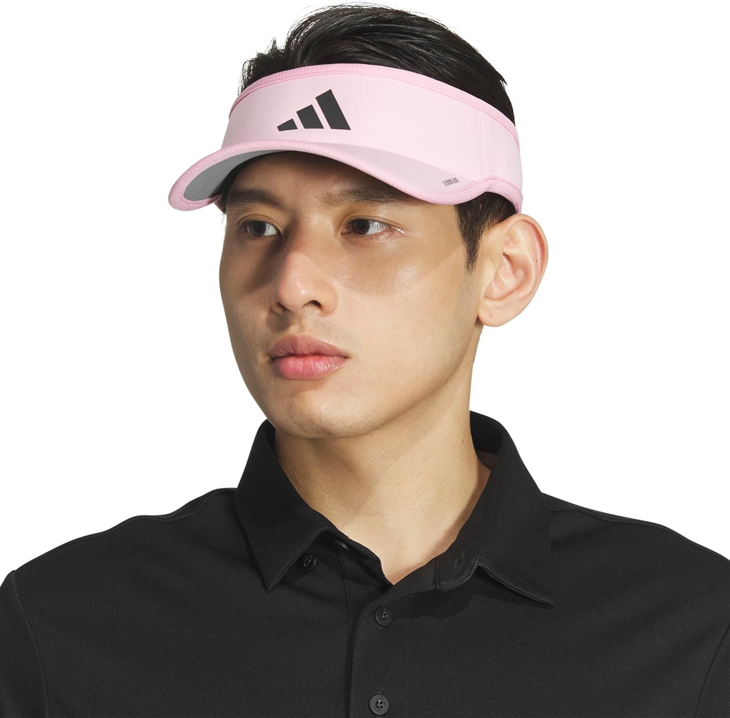 image:imageadidas Mens Superlite Visor Lightweight MoistureWicking Running HatTrue PinkBlack3