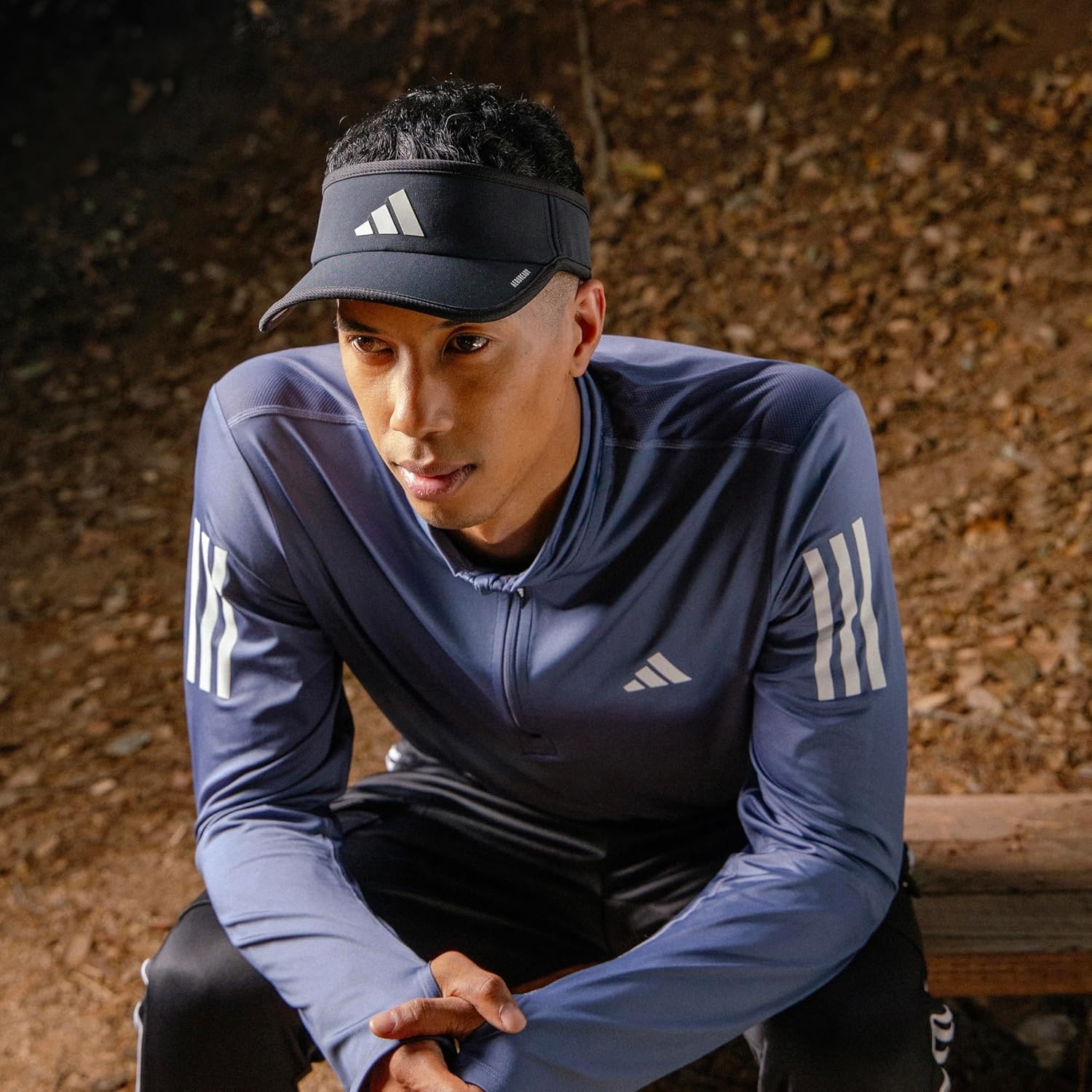 image:imageadidas Mens Superlite Visor Lightweight MoistureWicking Running HatWonder Sage GreenGrey Six3