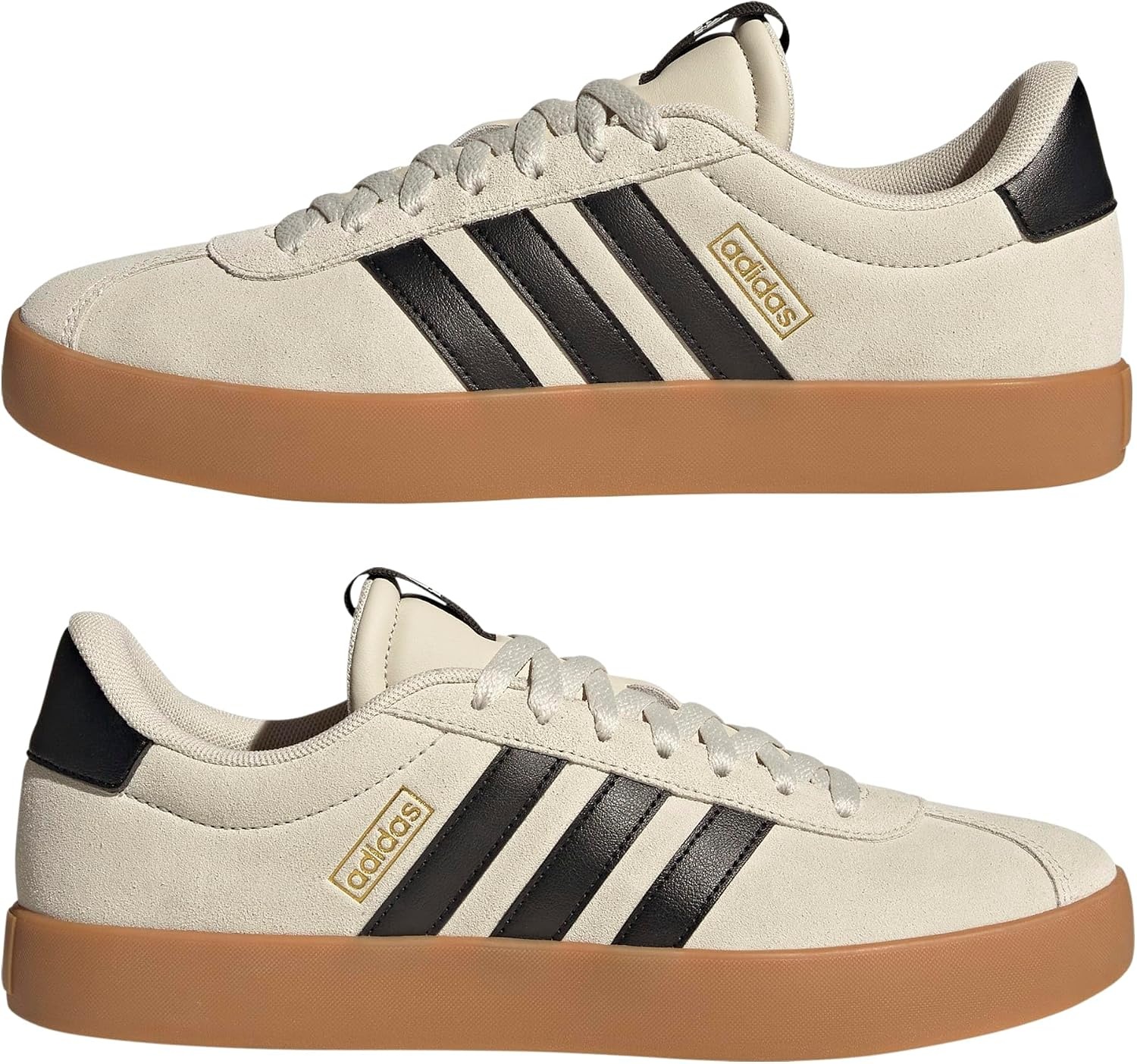 image:imageadidas Mens VL Court 30 SneakersAluminaBlackGold Metallic