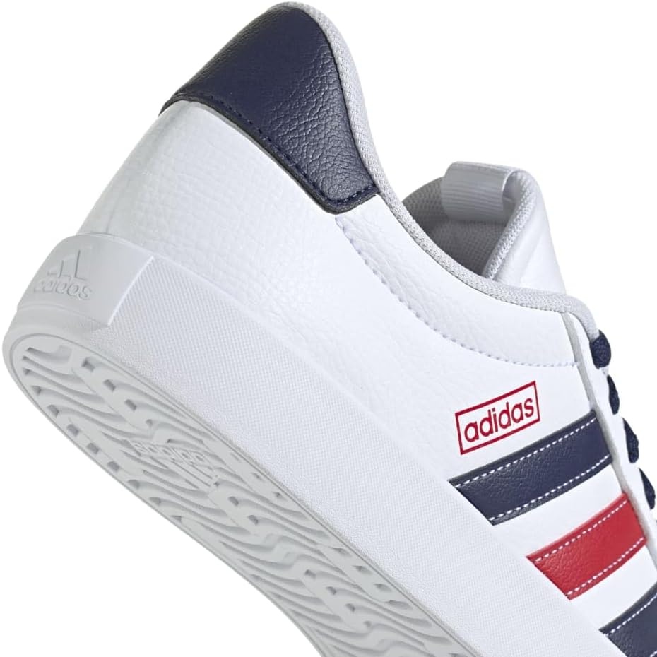 image:imageadidas Mens VL Court 30 SneakersCloud WhiteNavy BlueBetter Scarlet