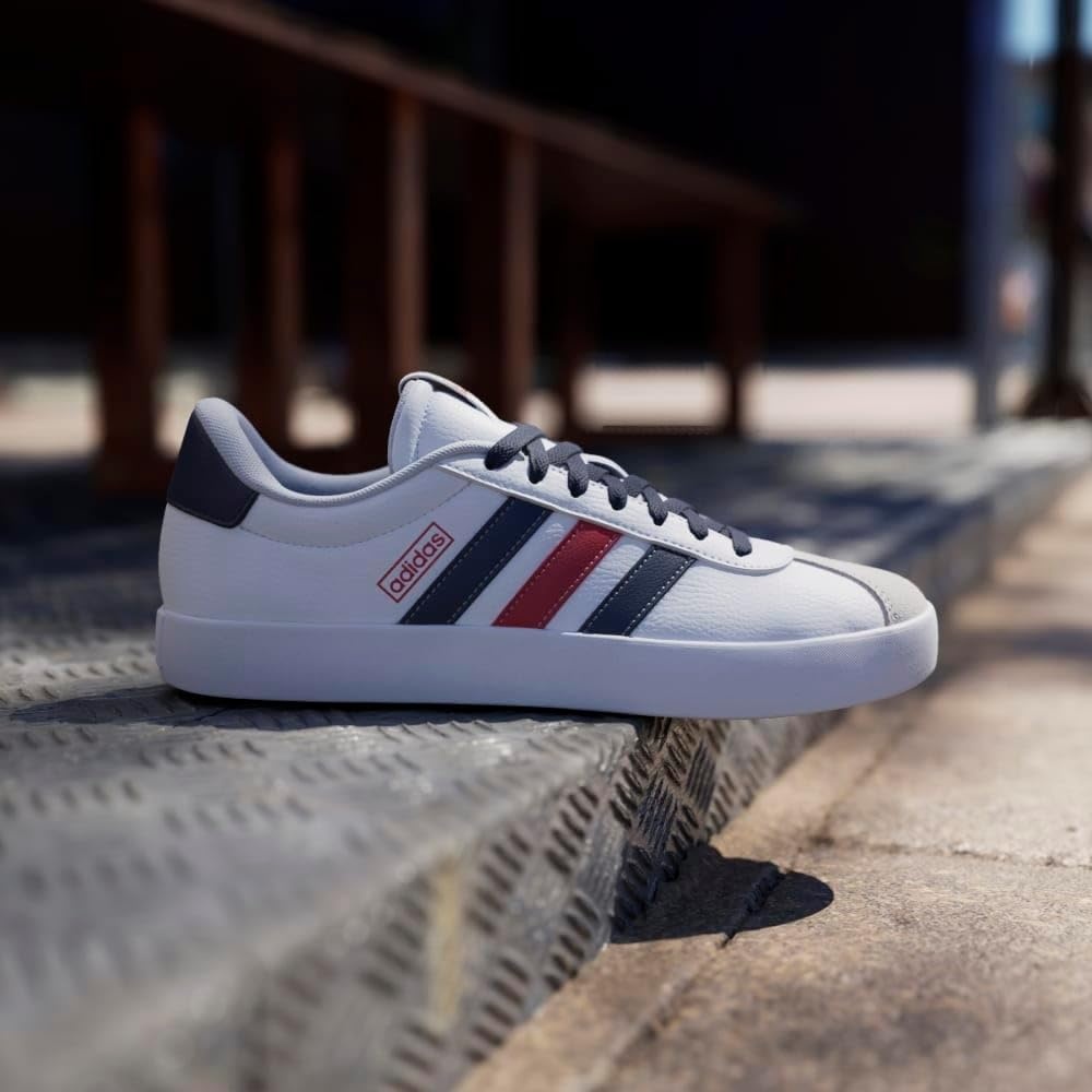 image:imageadidas Mens VL Court 30 SneakersCloud WhiteNavy BlueBetter Scarlet
