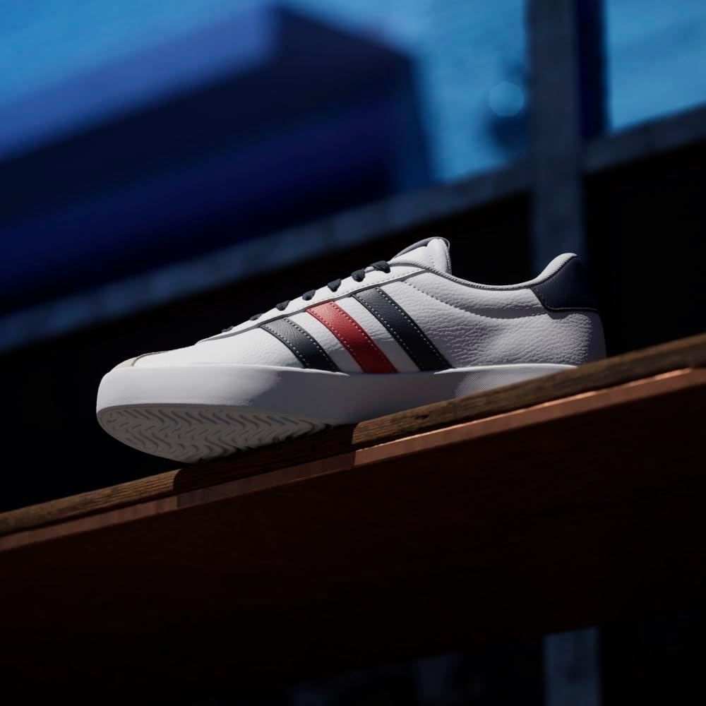 image:imageadidas Mens VL Court 30 SneakersCloud WhiteNavy BlueBetter Scarlet
