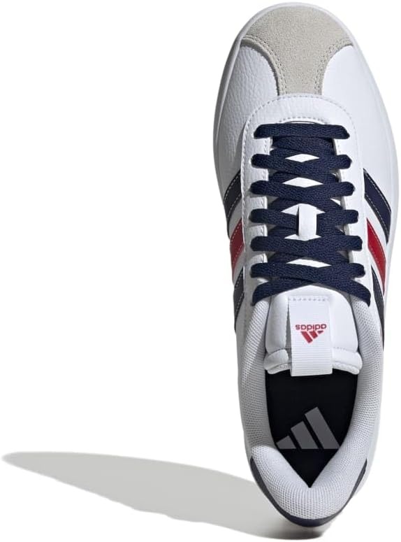 image:imageadidas Mens VL Court 30 SneakersCloud WhiteNavy BlueBetter Scarlet