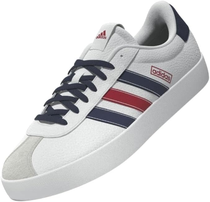 image:imageadidas Mens VL Court 30 SneakersCloud WhiteNavy BlueBetter Scarlet