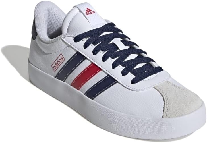 image:imageadidas Mens VL Court 30 SneakersCloud WhiteNavy BlueBetter Scarlet