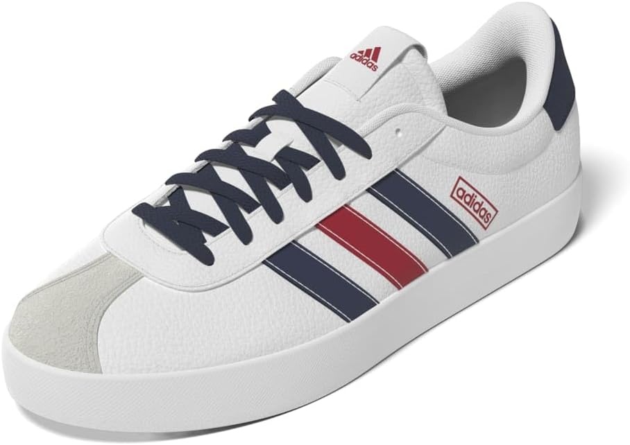 image:imageadidas Mens VL Court 30 SneakersCloud WhiteNavy BlueBetter Scarlet