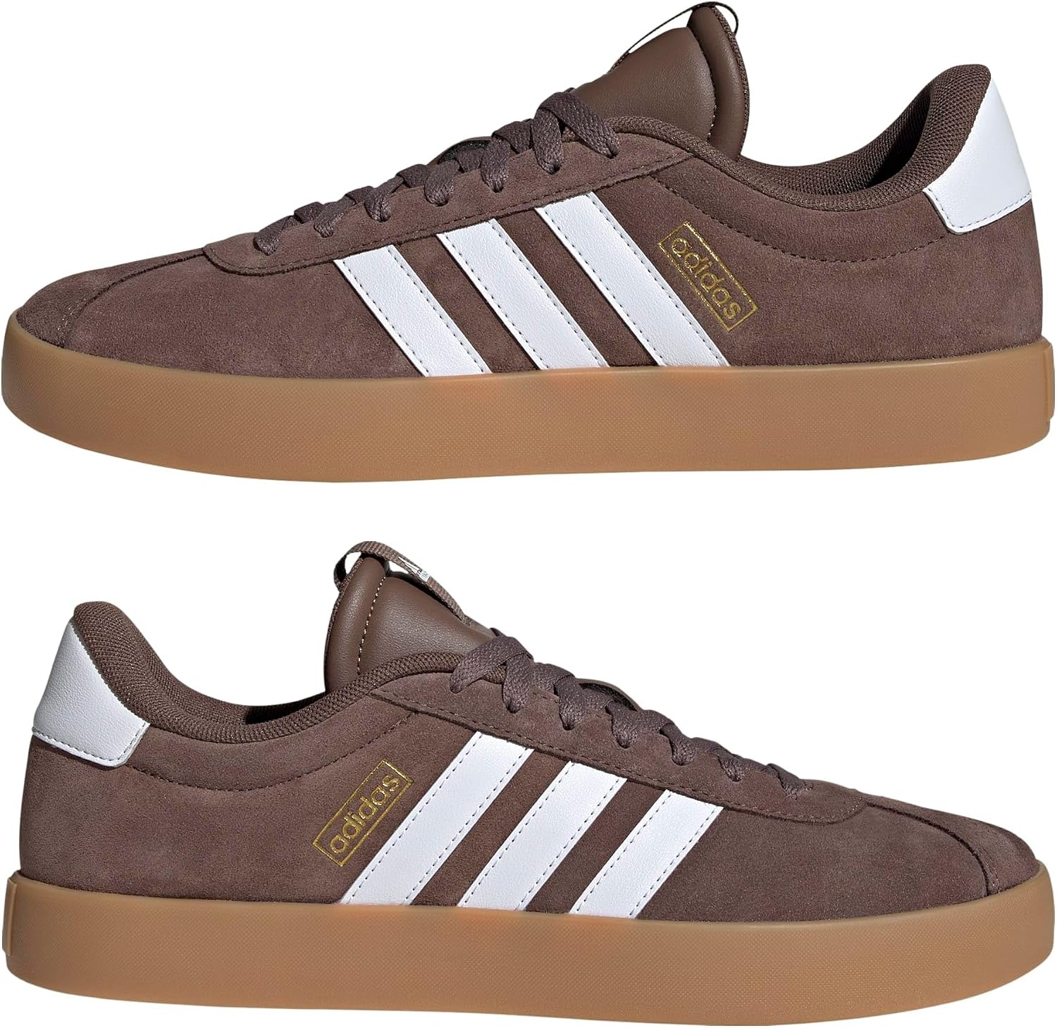 image:imageadidas Mens VL Court 30 SneakersEarth StrataWhiteGold Metallic