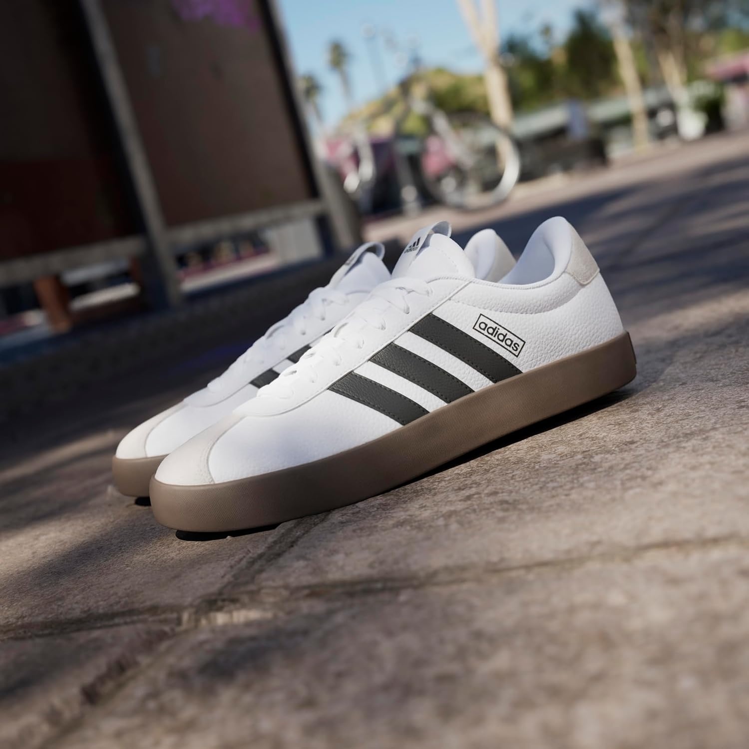 image:imageadidas Mens VL Court 30 SneakersWhiteBlackGrey