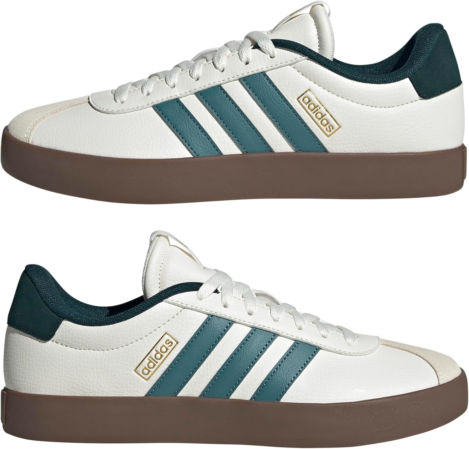 image:imageadidas Mens VL Court 30 SneakersWhitePreloved TealAurora Ivy