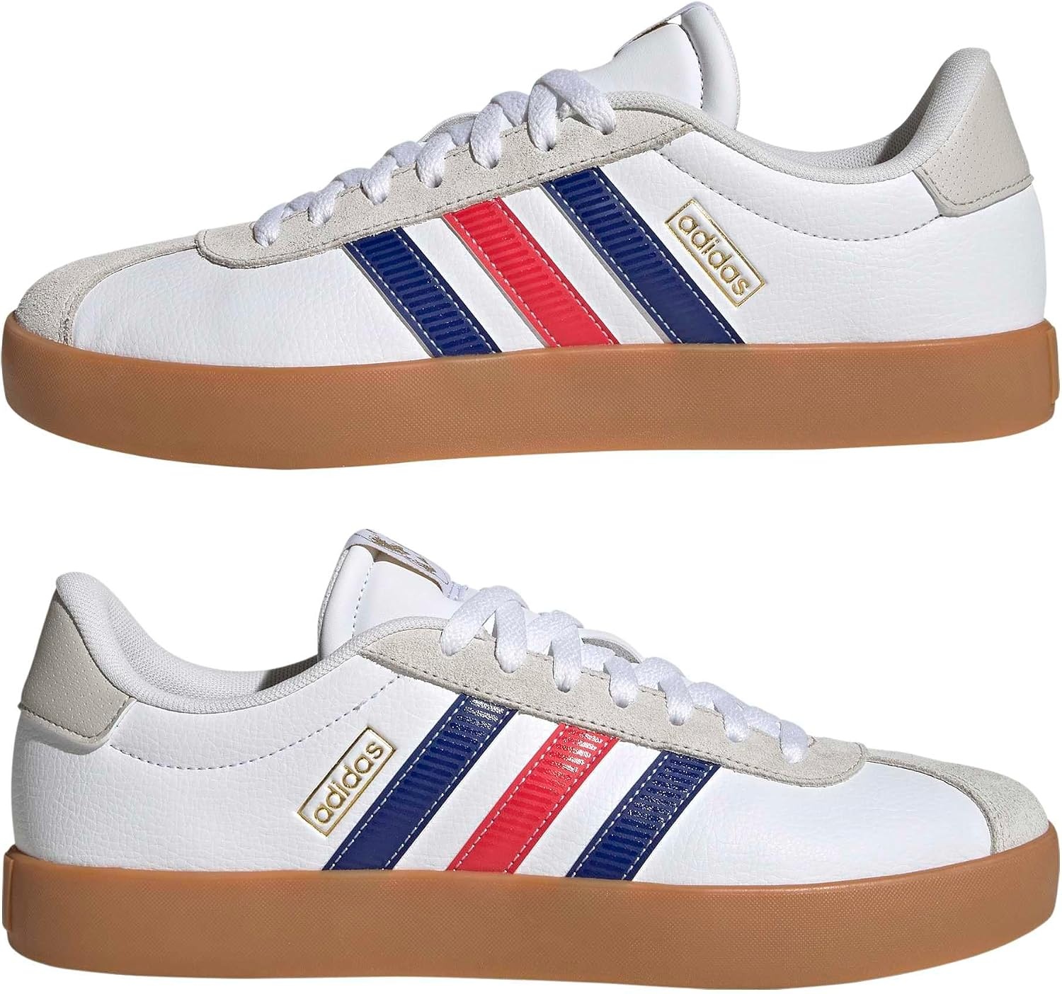 image:imageadidas Mens VL Court 30 SneakersWhitePure RubyMystery Ink