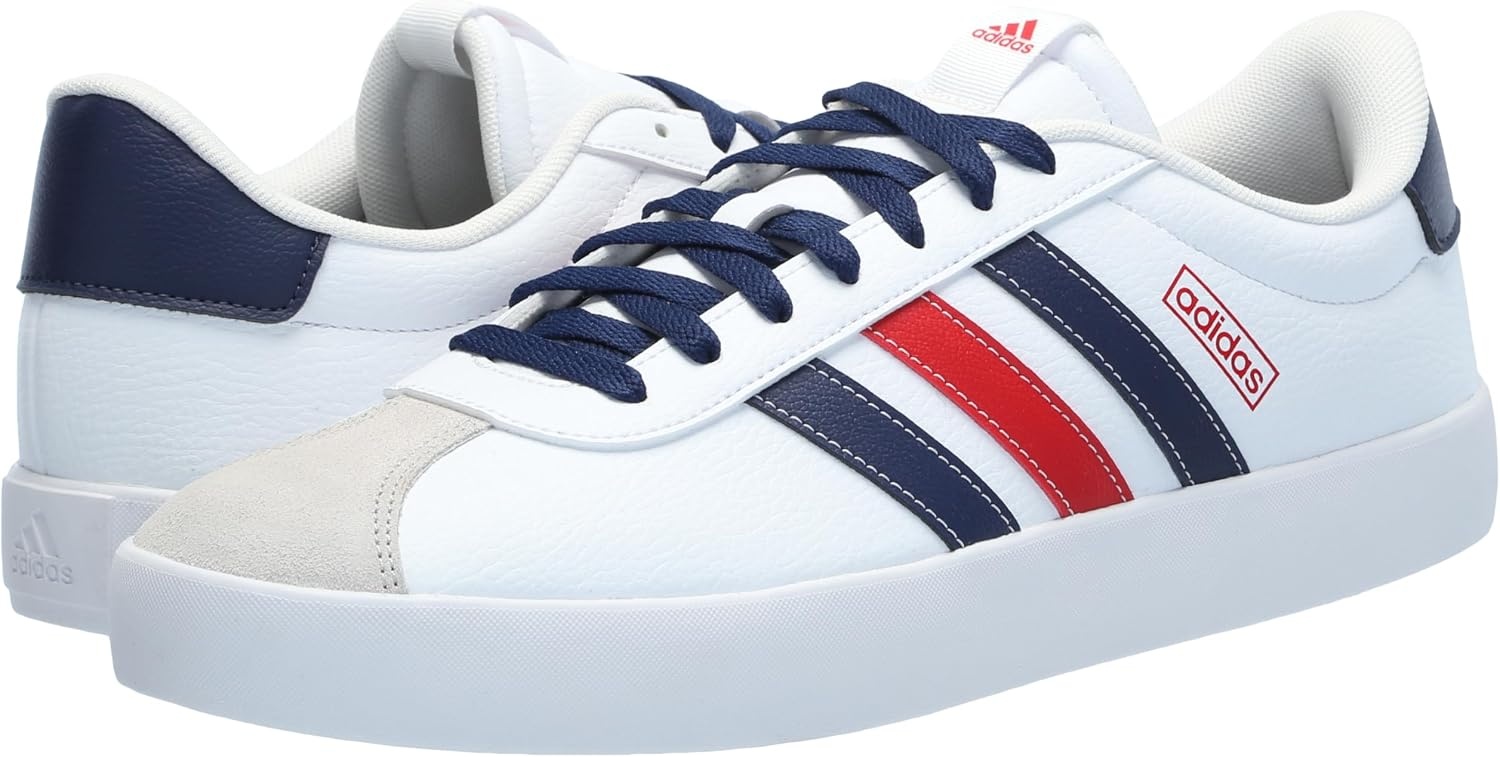 image:imageadidas Mens VL Court 30 SneakersWhiteTeam Navy BlueBetter Scarlet