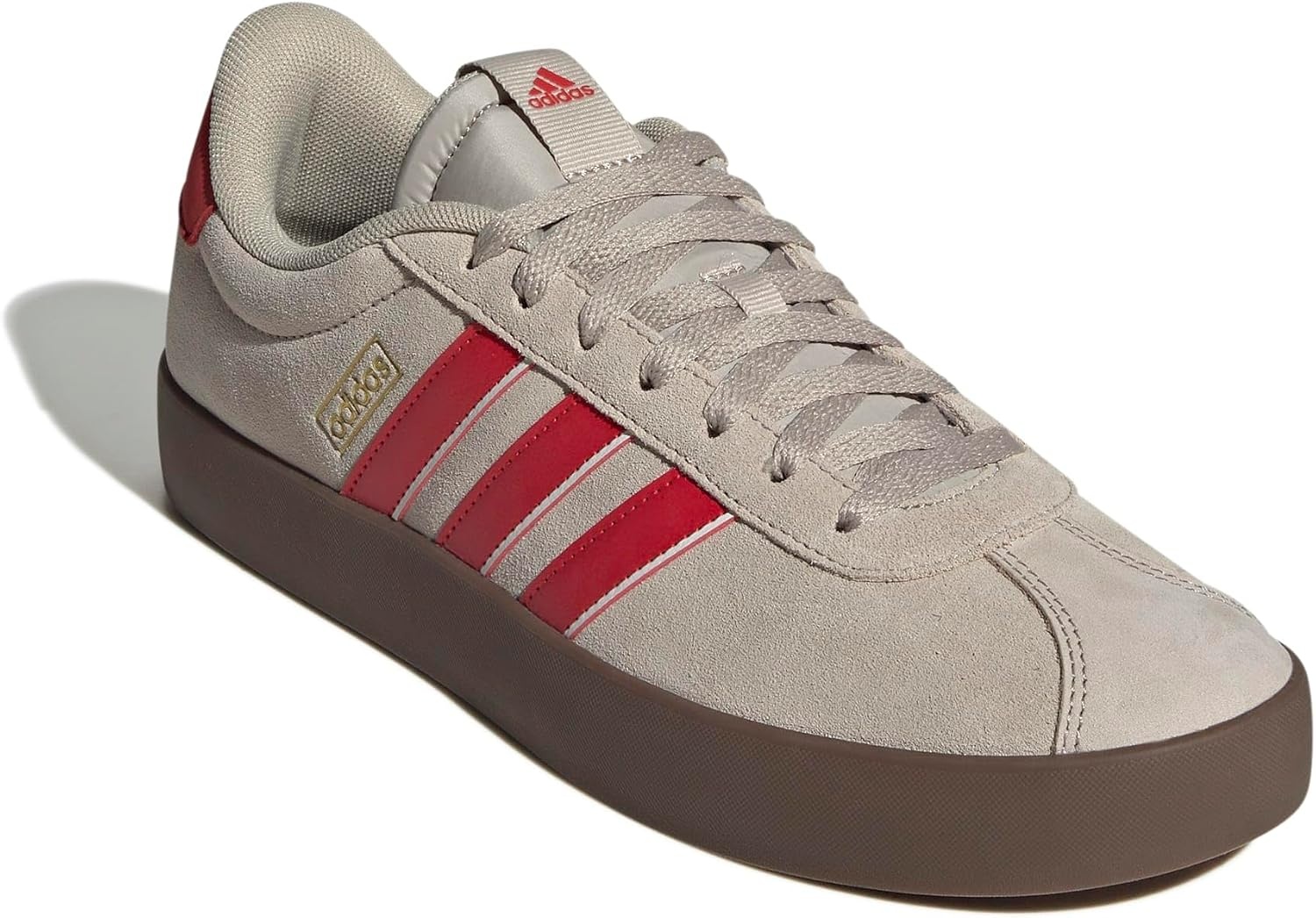 image:imageadidas Mens VL Court 30 SneakersWonder BeigeBetter ScarletWhite