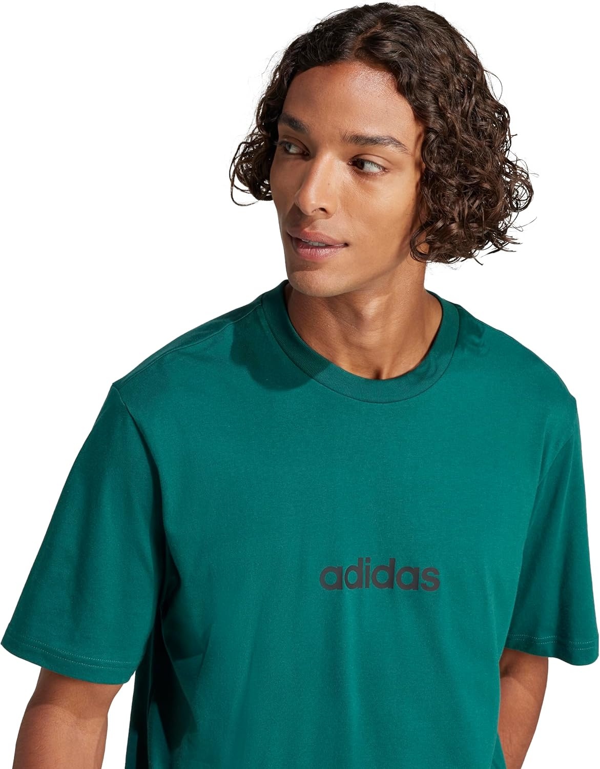 image:imageadidas Originals Mens Essentials Linear Single Jersey TShirtCollegiate GreenBlack