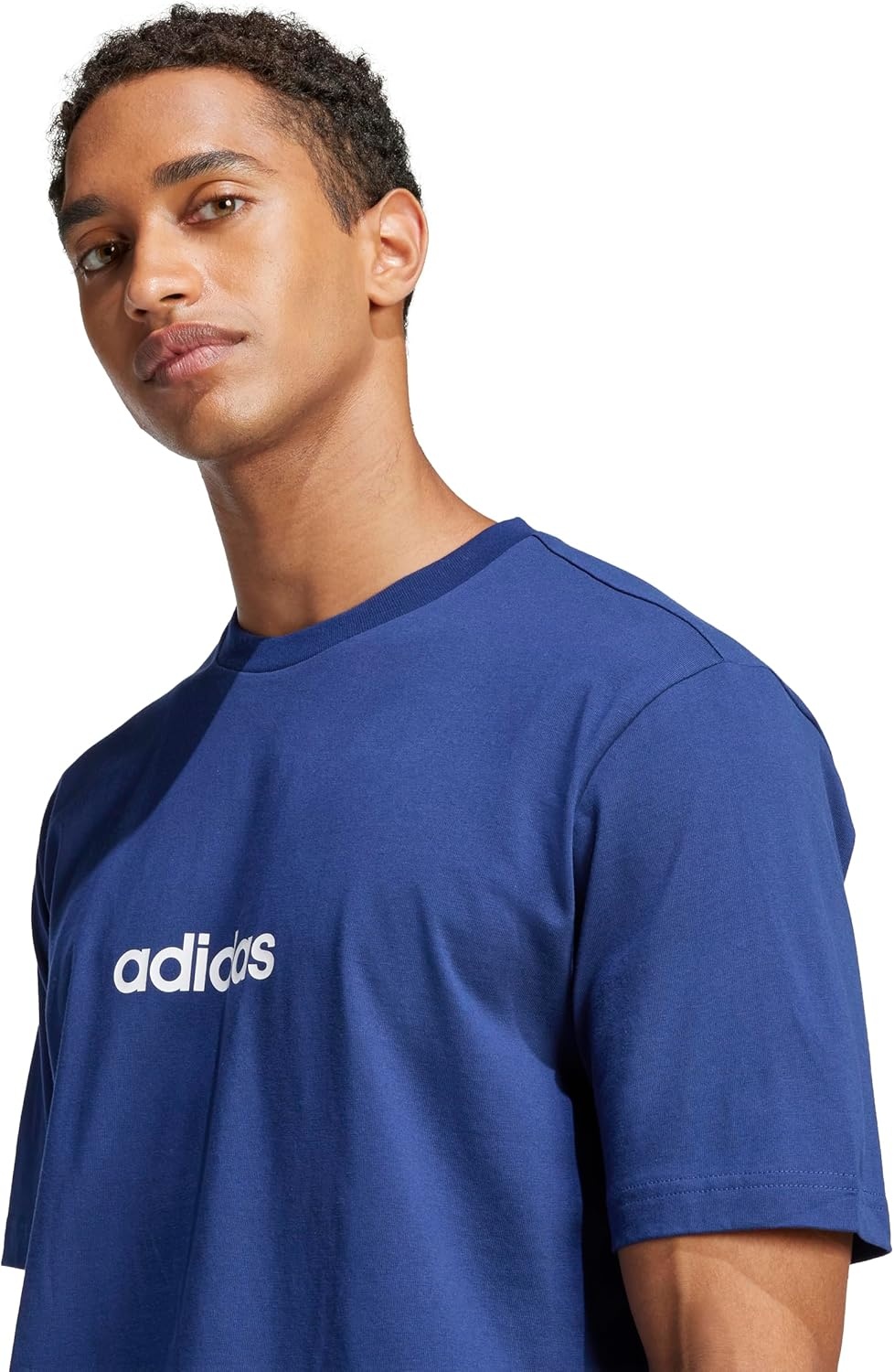 image:imageadidas Originals Mens Essentials Linear Single Jersey TShirtDark BlueWhite