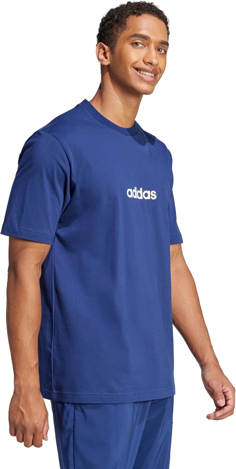 image:imageadidas Originals Mens Essentials Linear Single Jersey TShirtDark BlueWhite