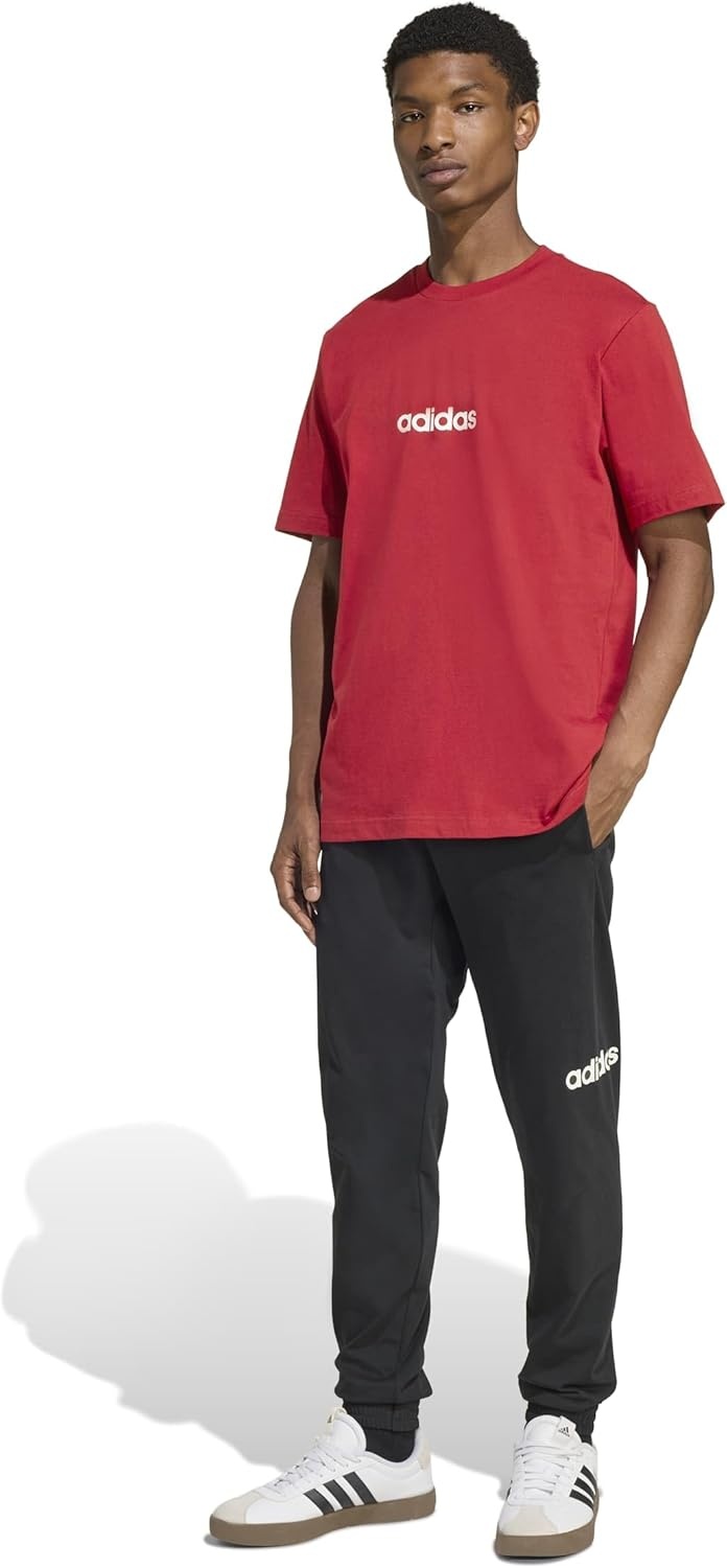image:imageadidas Originals Mens Essentials Linear Single Jersey TShirtMaroonWhite