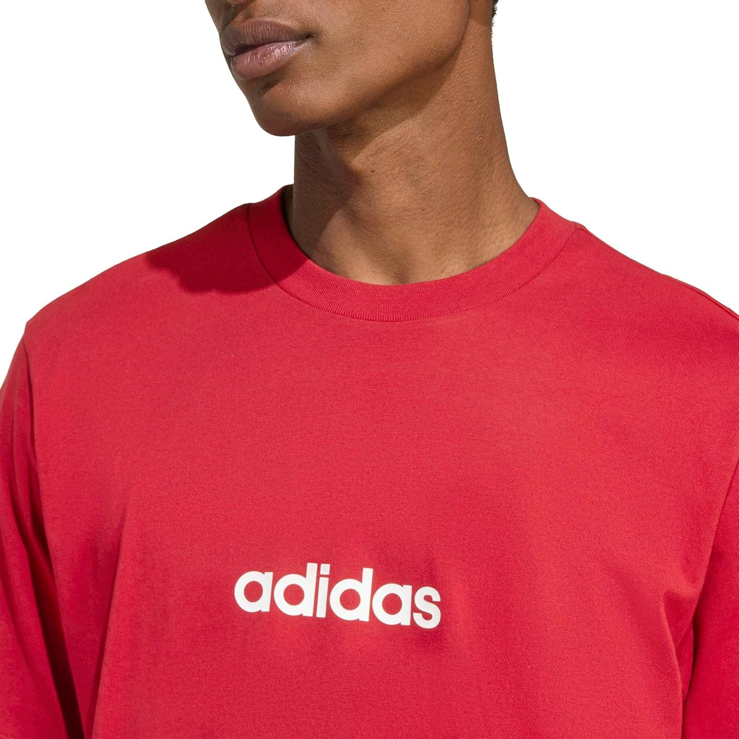 image:imageadidas Originals Mens Essentials Linear Single Jersey TShirtMaroonWhite