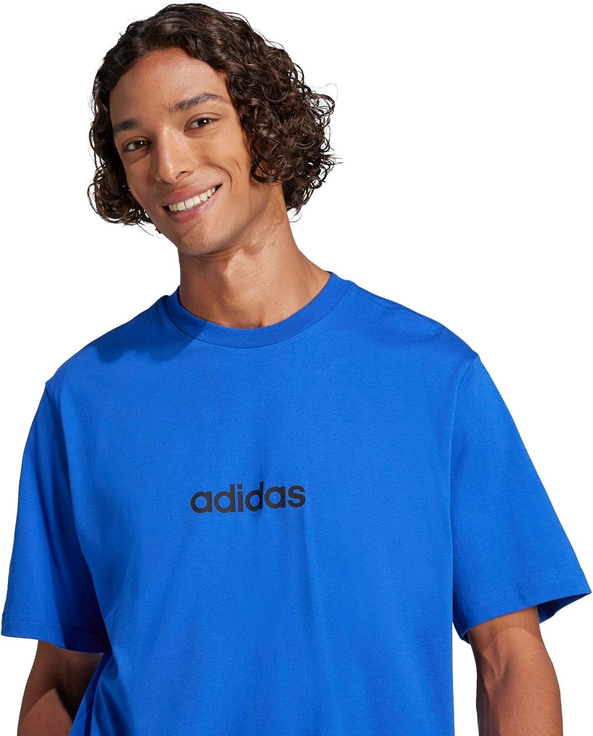 image:imageadidas Originals Mens Essentials Linear Single Jersey TShirtTeam Royal BlueBlack