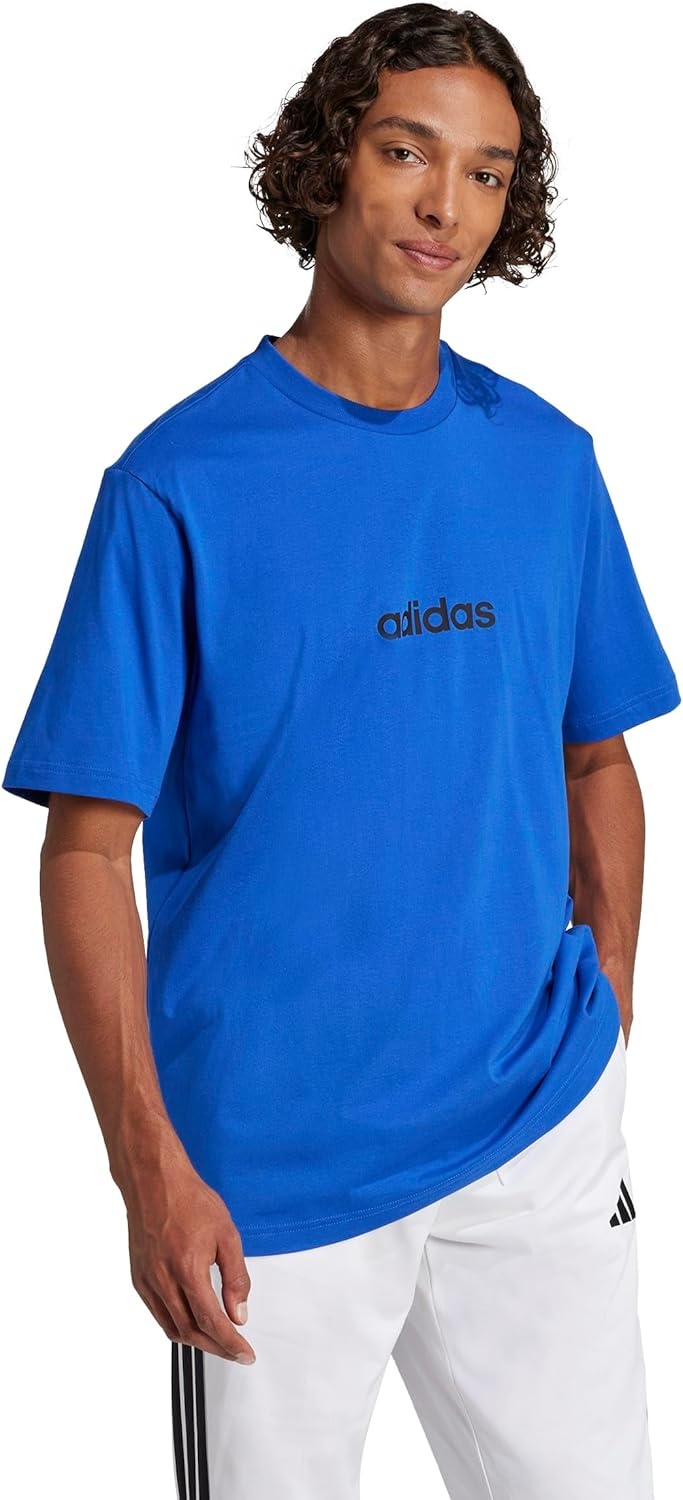 image:imageadidas Originals Mens Essentials Linear Single Jersey TShirtTeam Royal BlueBlack