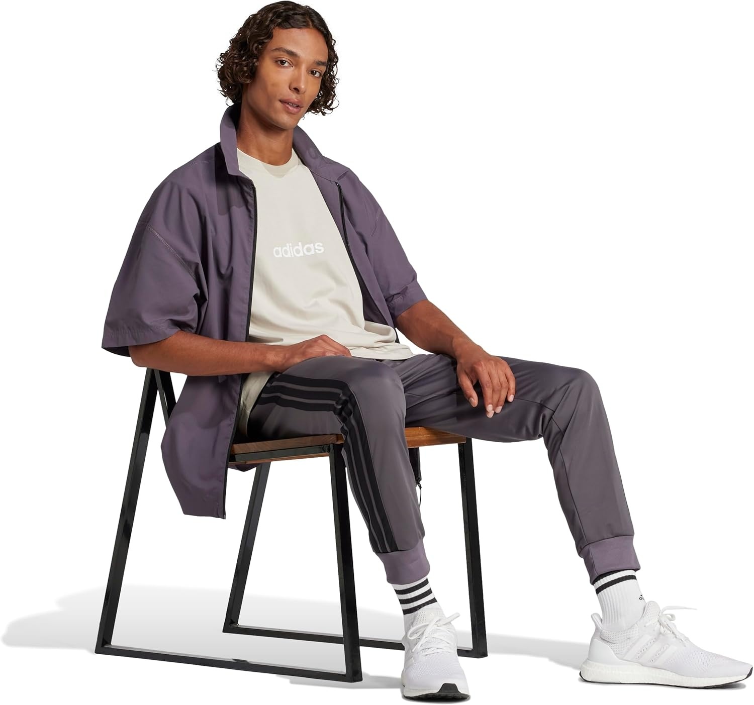 image:imageadidas Originals Mens Essentials Linear Single Jersey TShirtWonder AluminaWhite